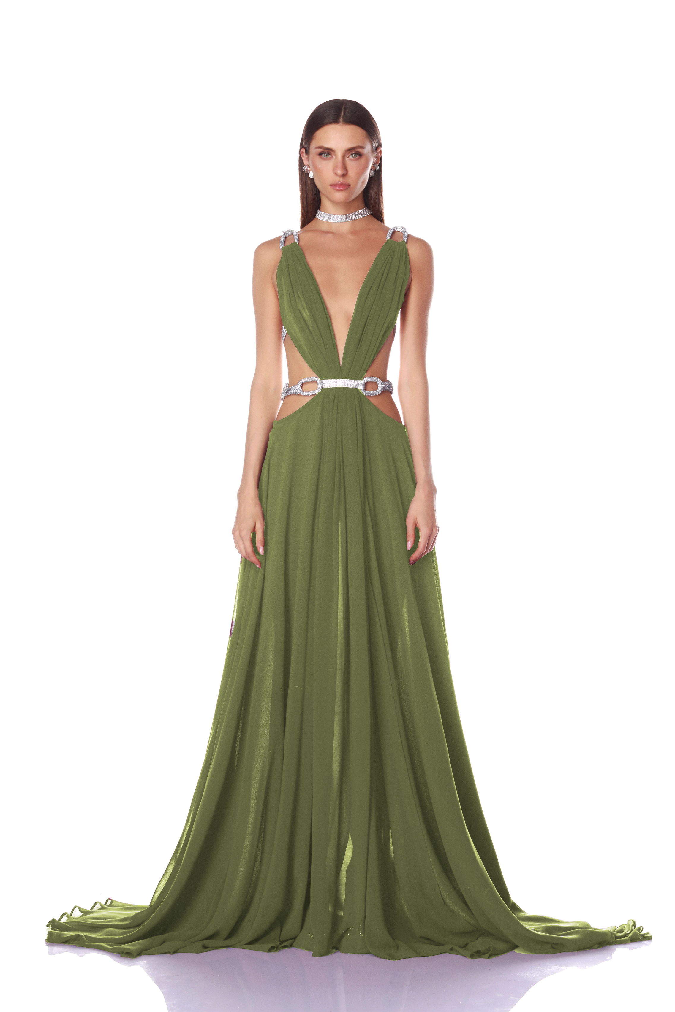 what does formal dress mean for a wedding Sage Green V Neck Appliques Long Formal Dress – Ohmollydress