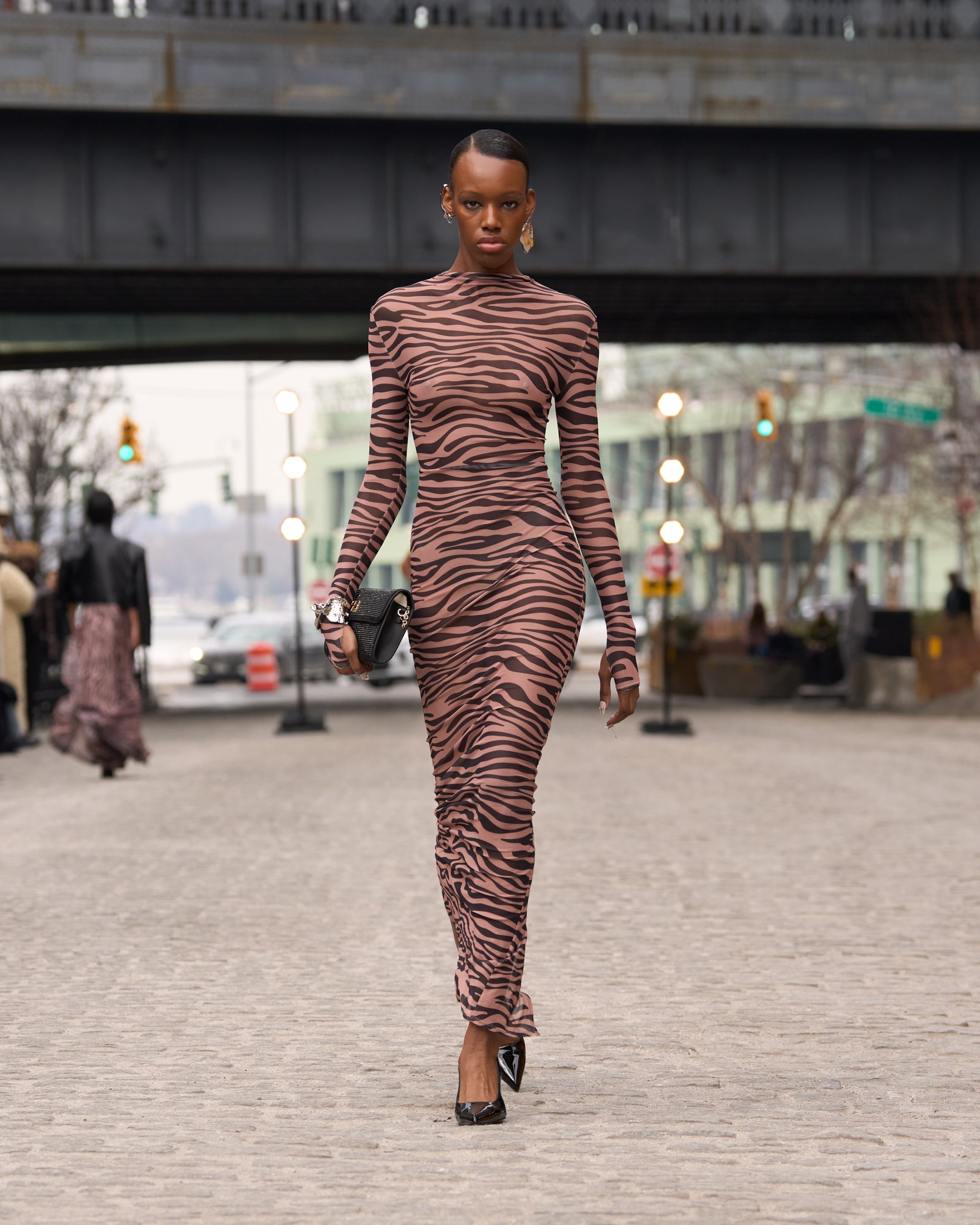Long Sleeve Zebra Print Bodycon Maxi Dress Long Sleeve Zebra Print Bodycon Maxi Dress