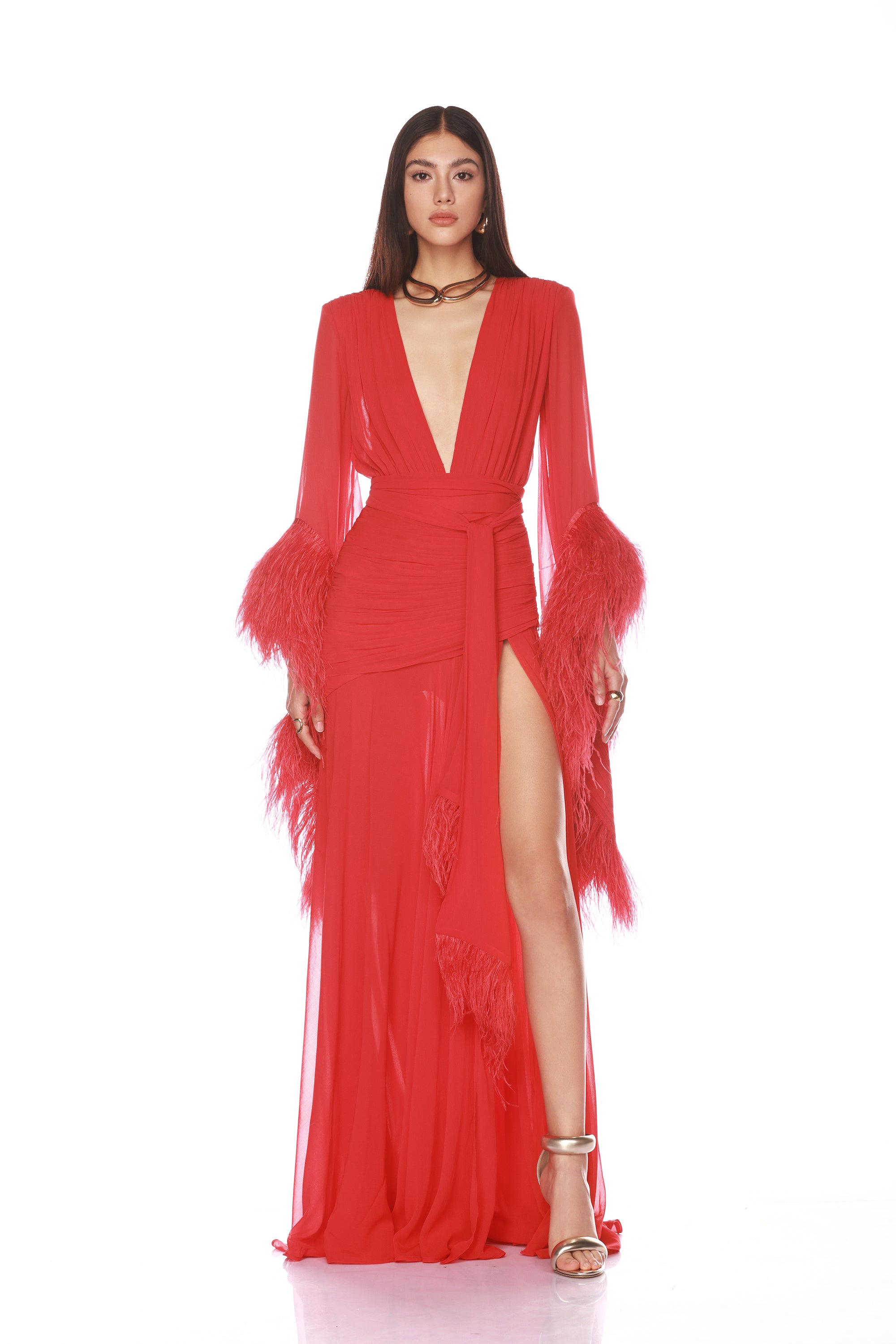 geisha maxi dress Geisha Red Maxi Dress