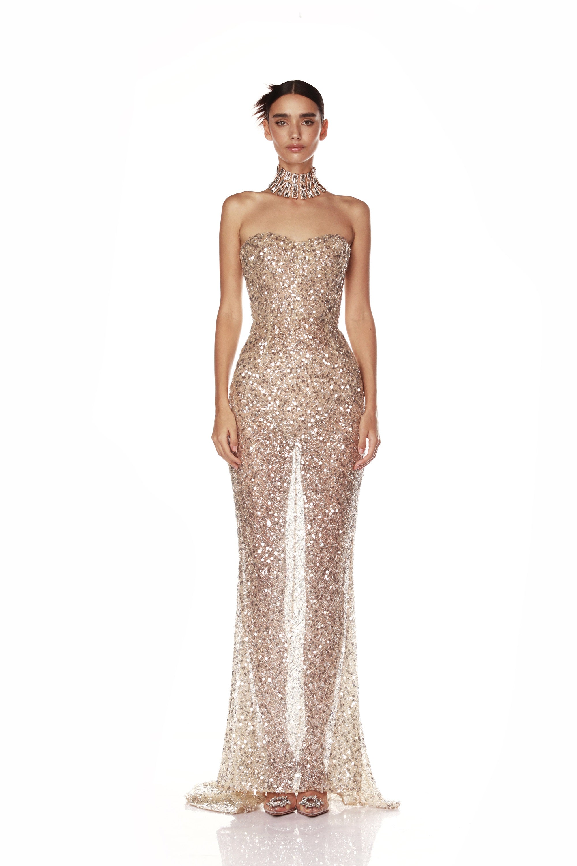 Giselle Silver Sequin Gown Giselle Silver Sequin Gown
