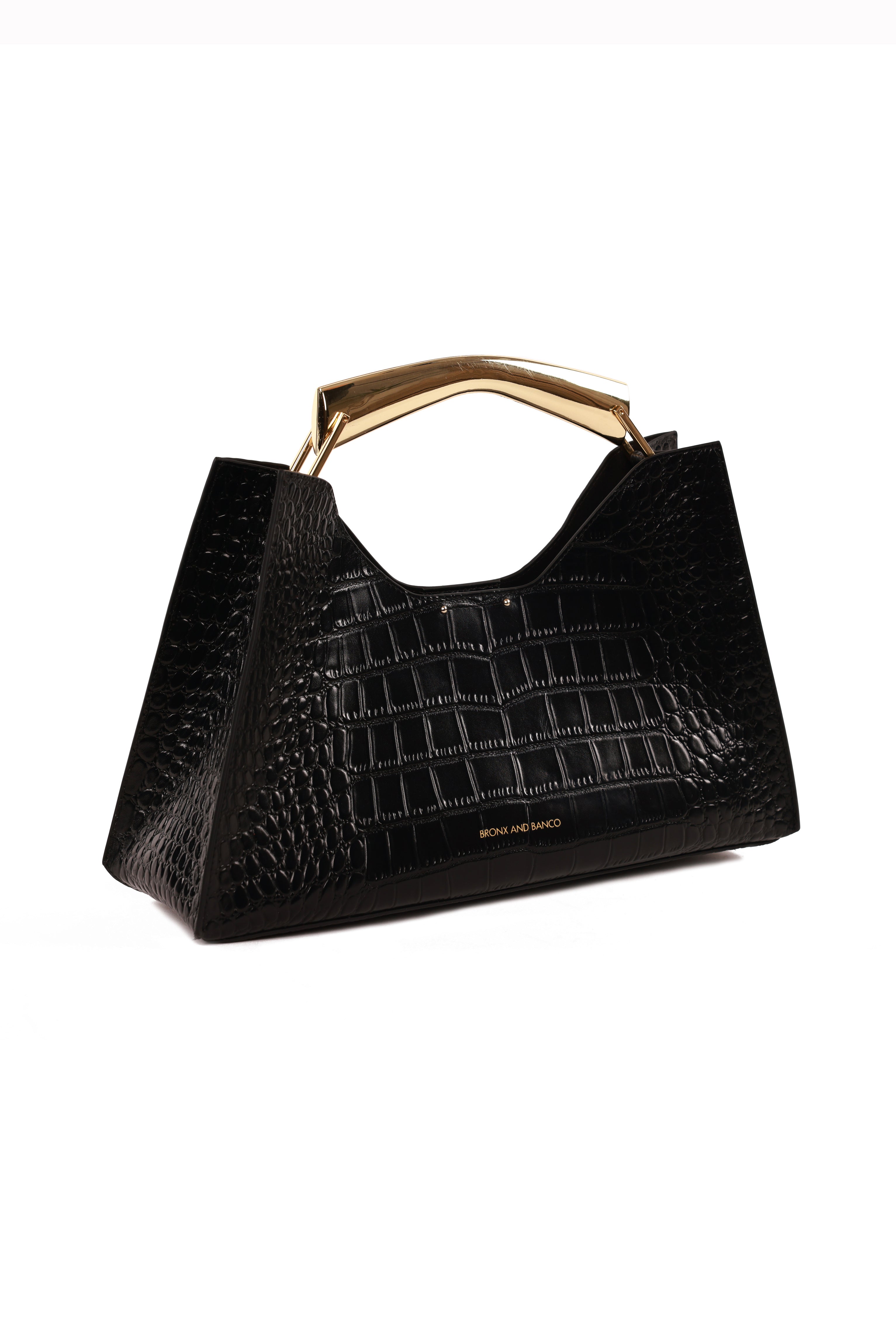 Leather Croc Embossed Poline Midi Bag