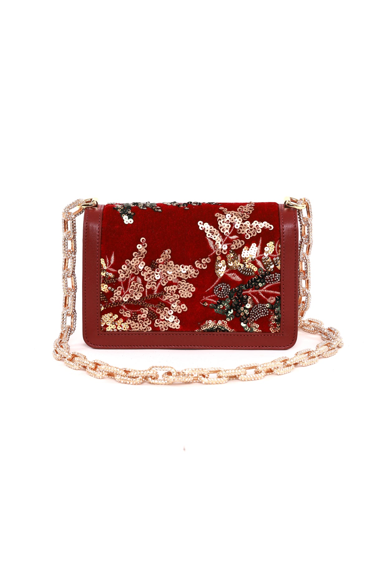 Velvet Embroidered Crossbody Bag Back 