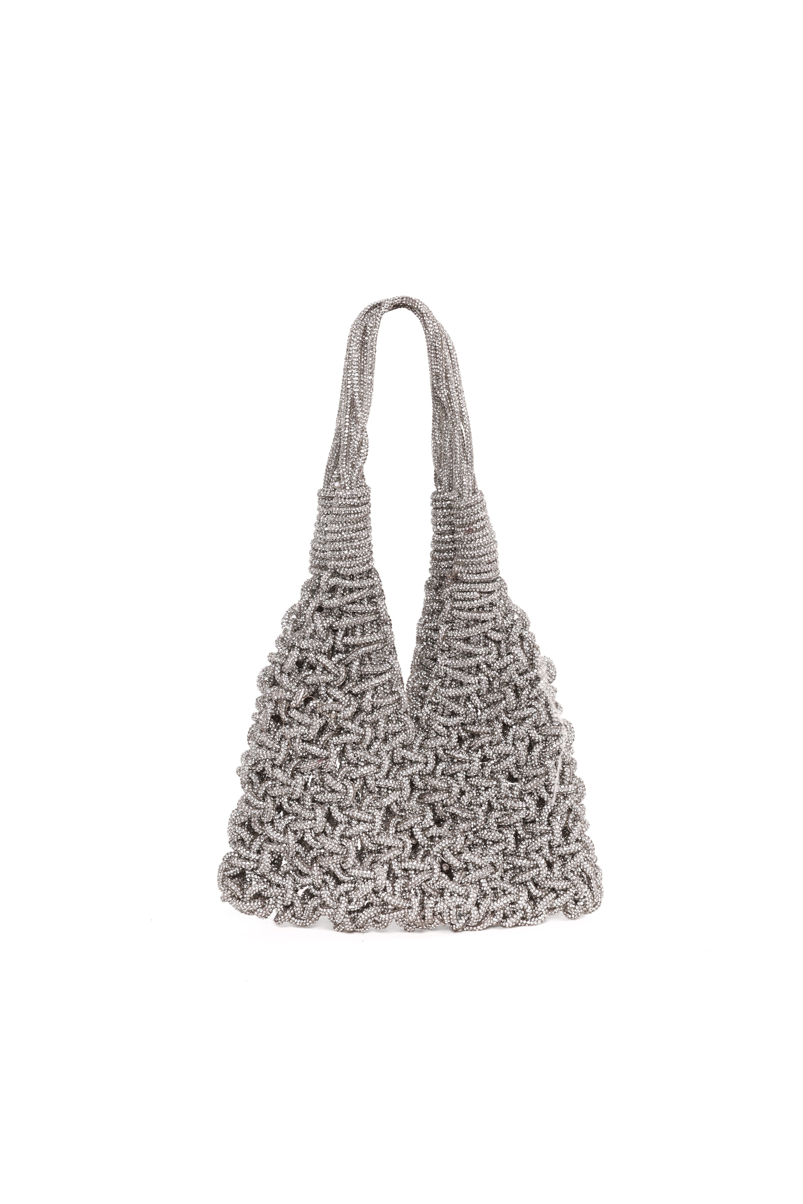 Knit Metallic Hobo Bag