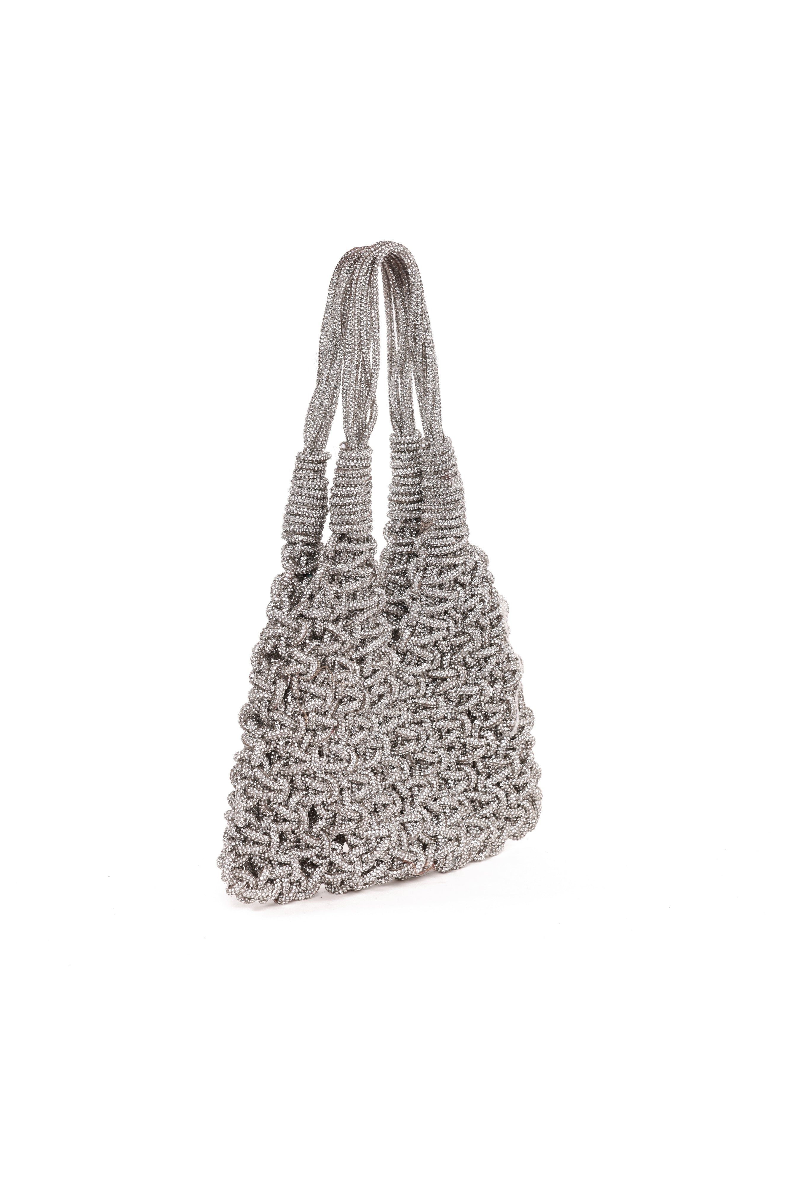 Knit Metallic Hobo Bag
