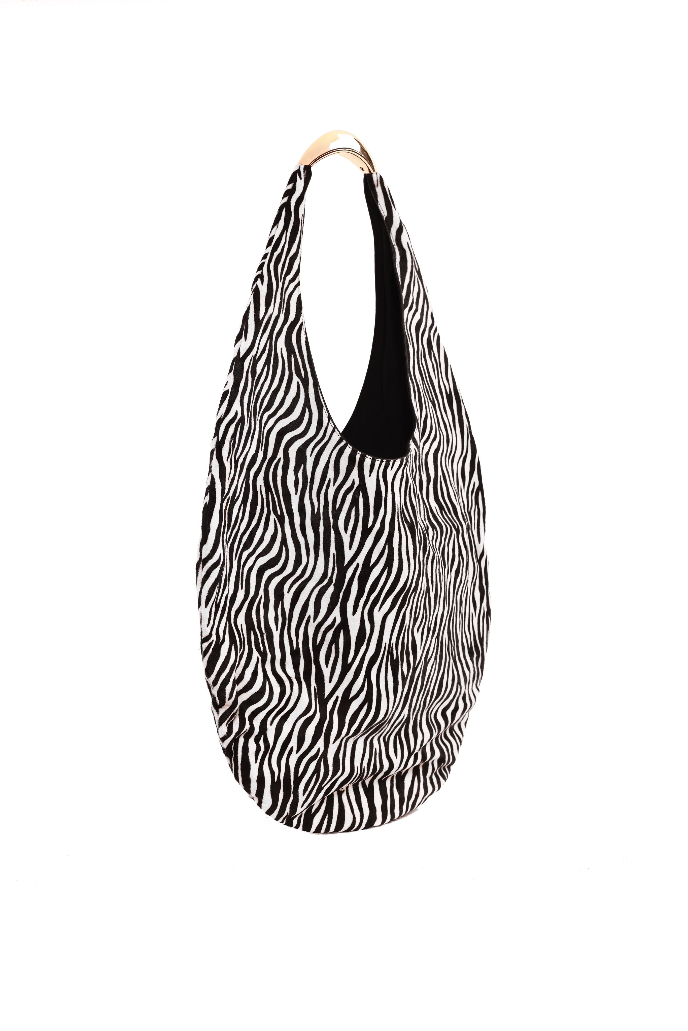 Faux Pony Hair Oval Shoulder Bag