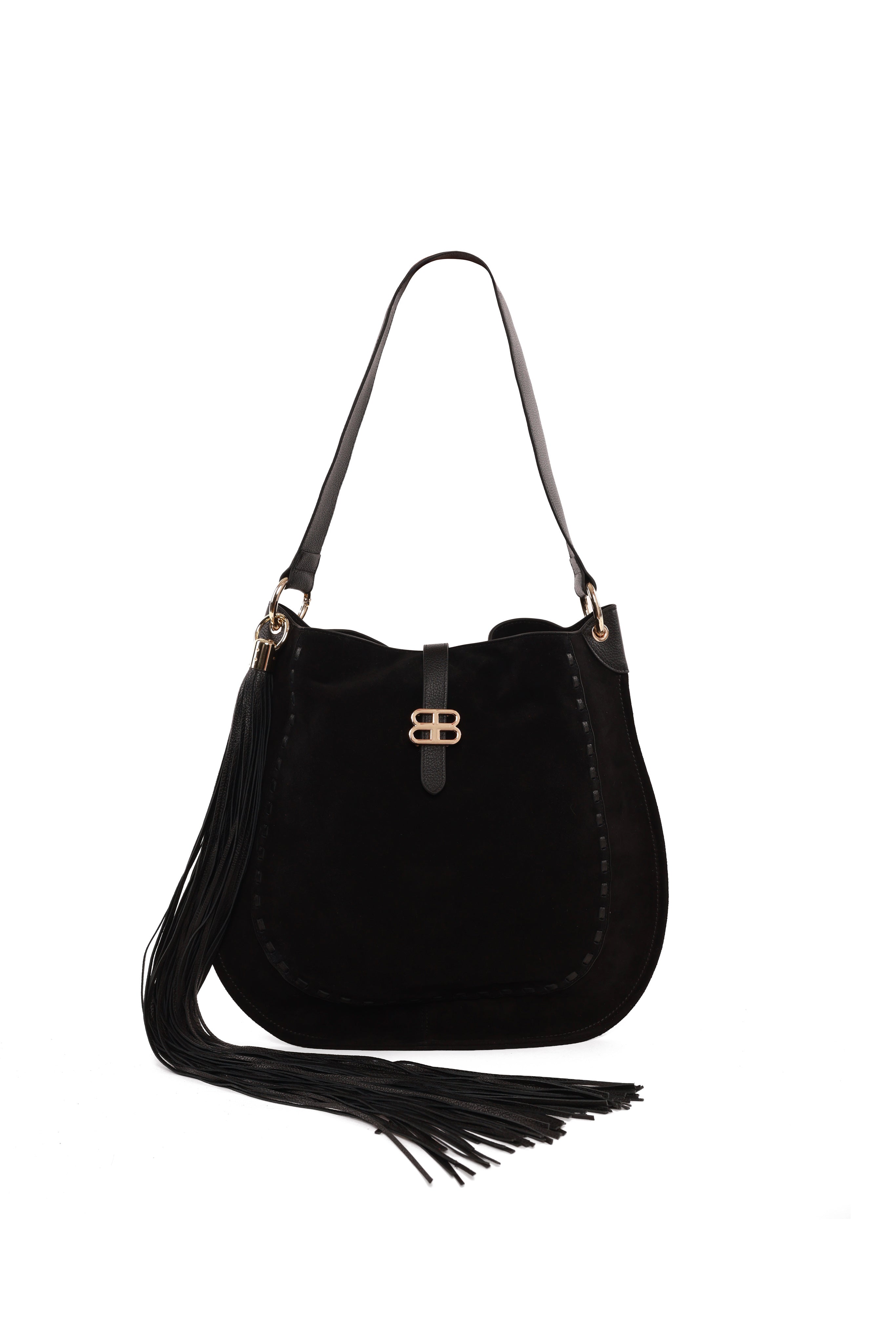 Suede Shoulder Bag with Fringe Tassel