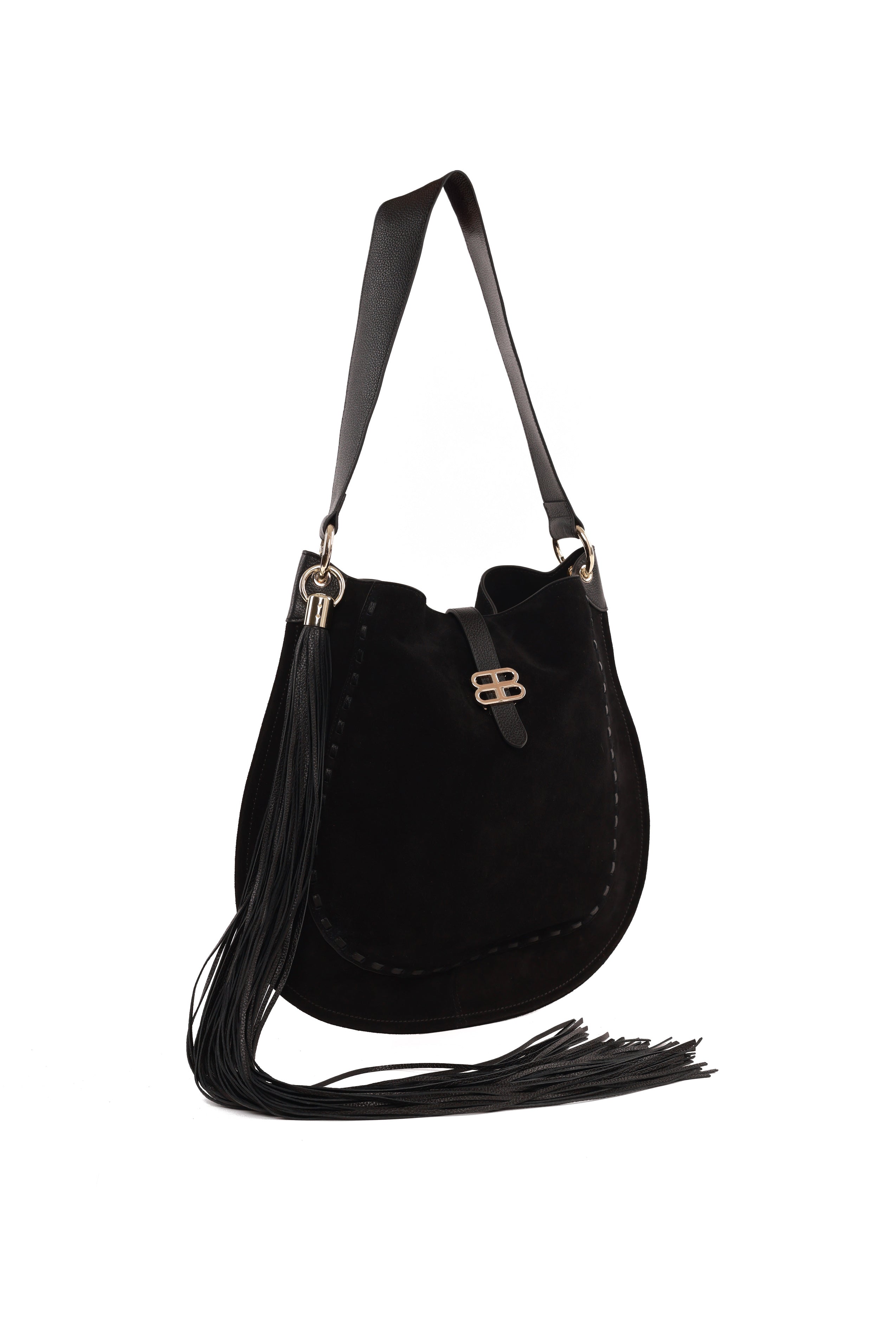 Suede Shoulder Bag with Fringe Tassel
