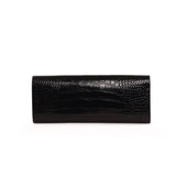 Leather Croc Embossed Envelope Clutch