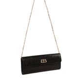 Leather Croc Embossed Envelope Clutch