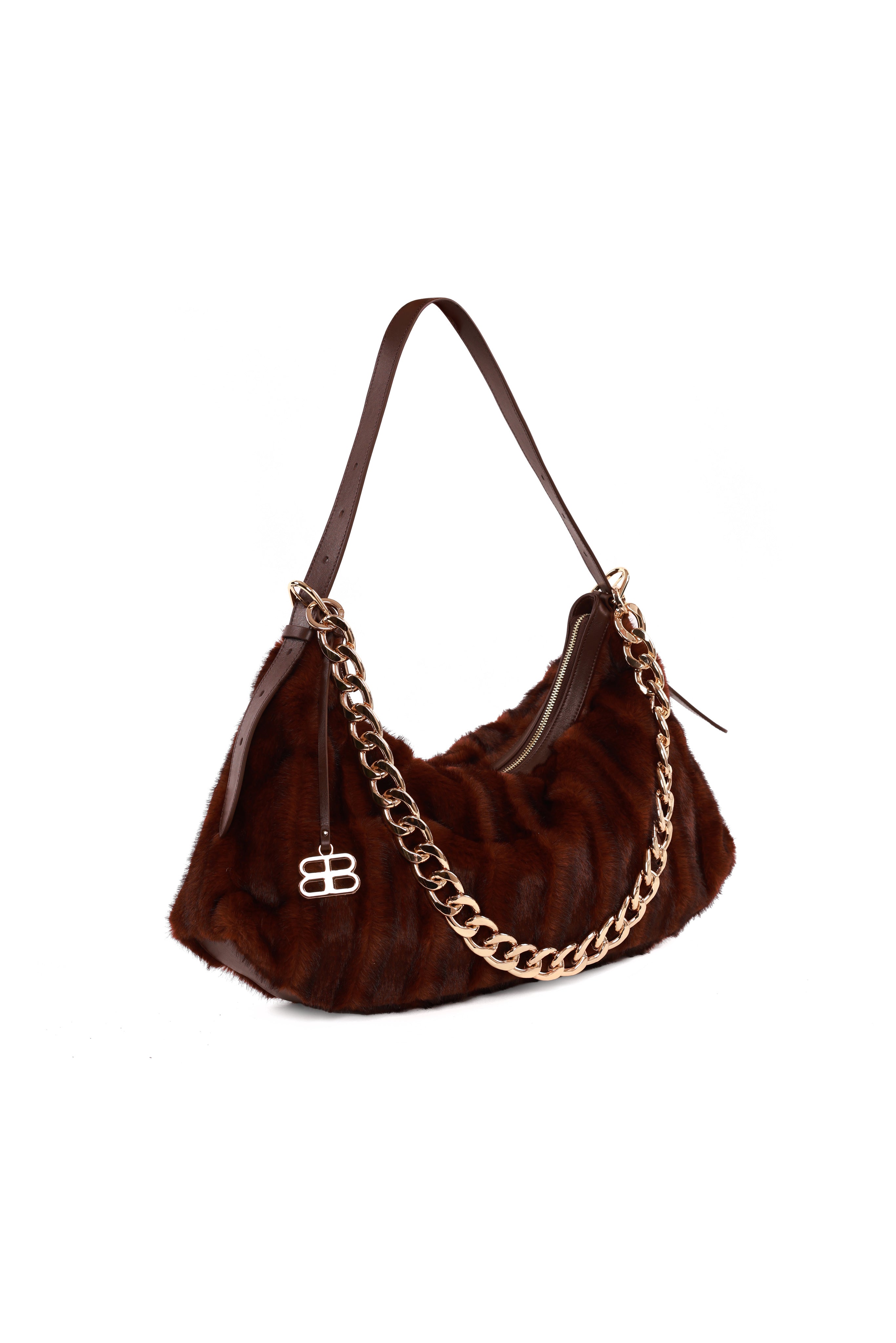 Faux Mink Iman Shoulder Bag