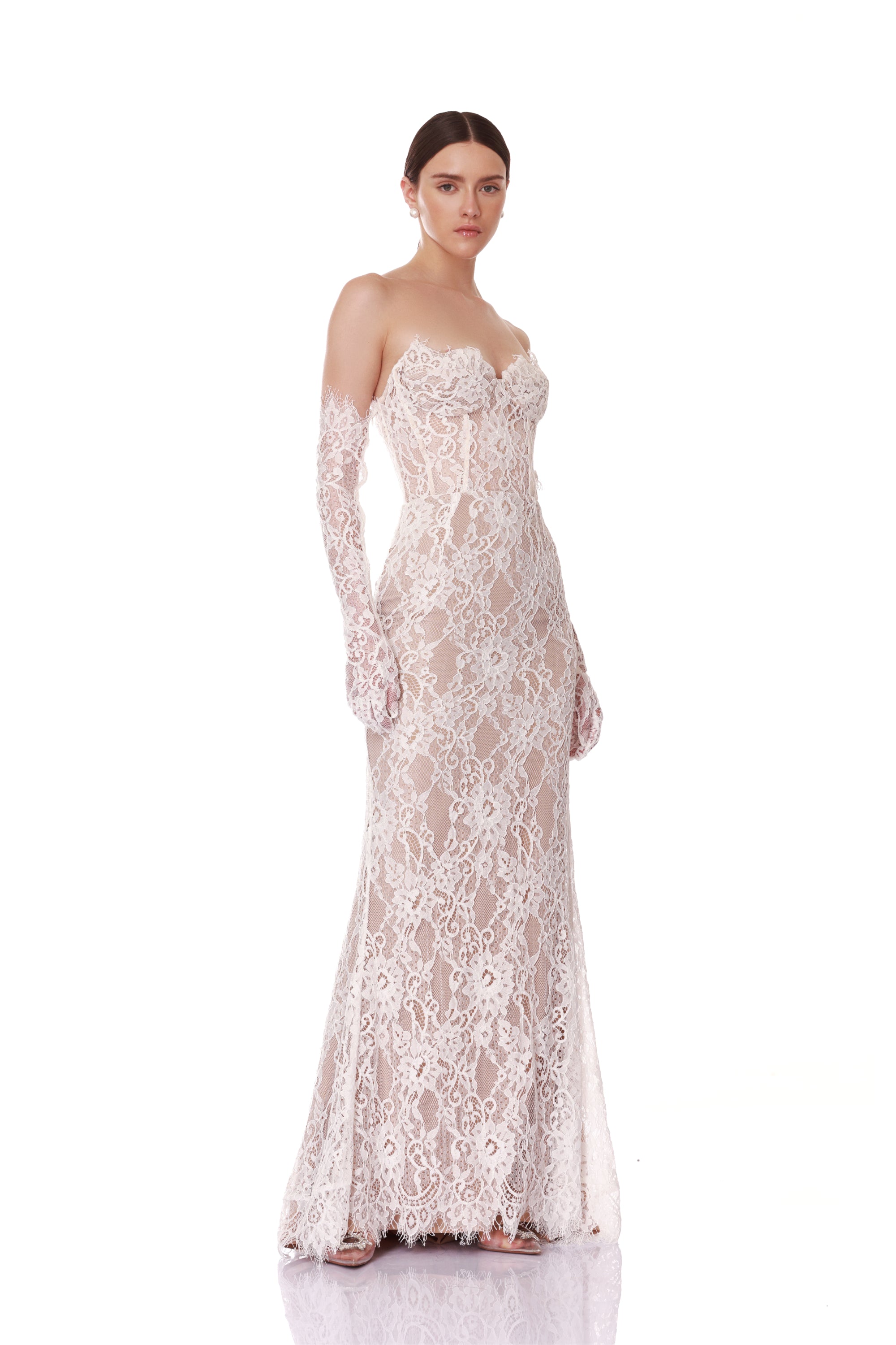 Kiera White Strapless Gown