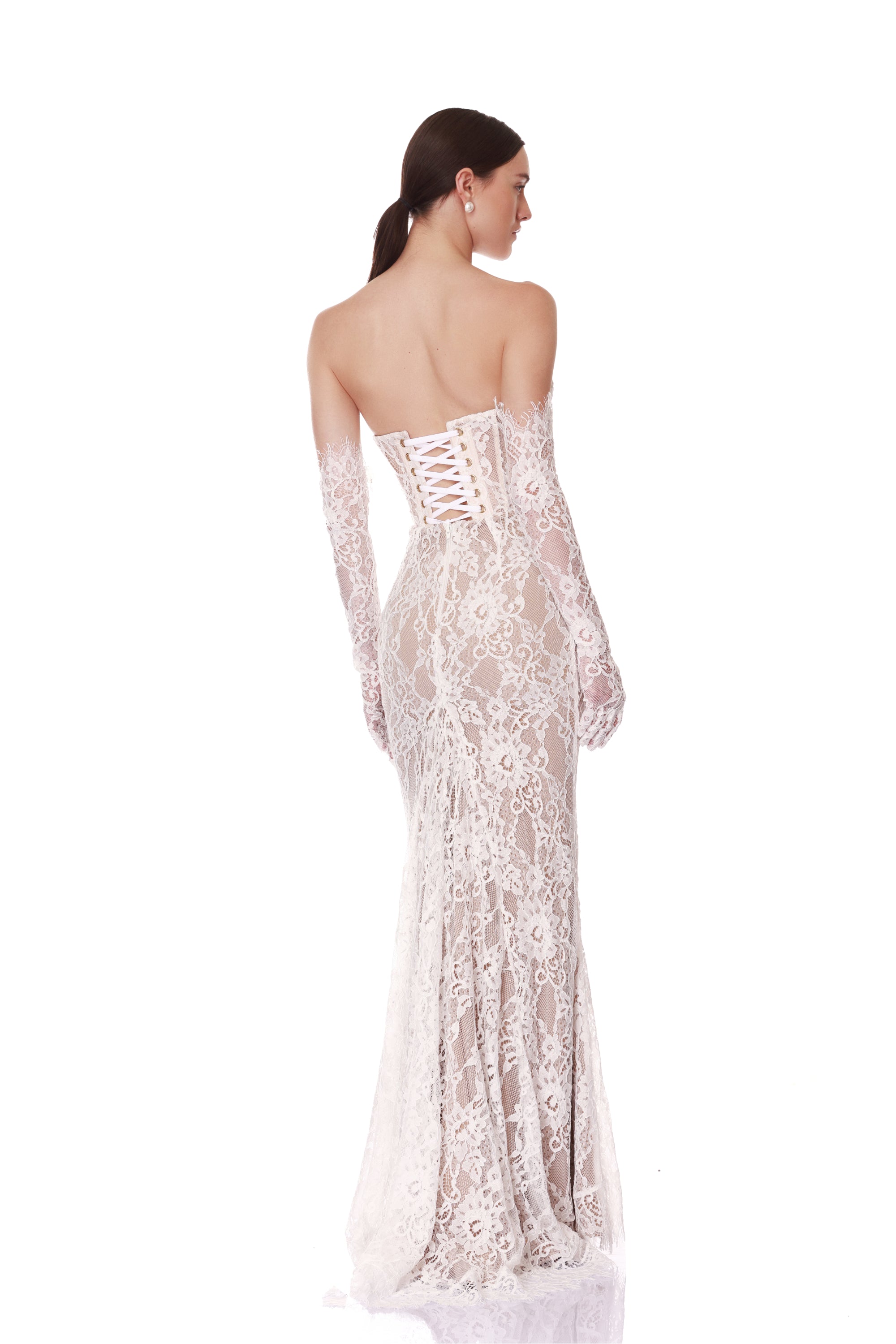Kiera White Strapless Gown