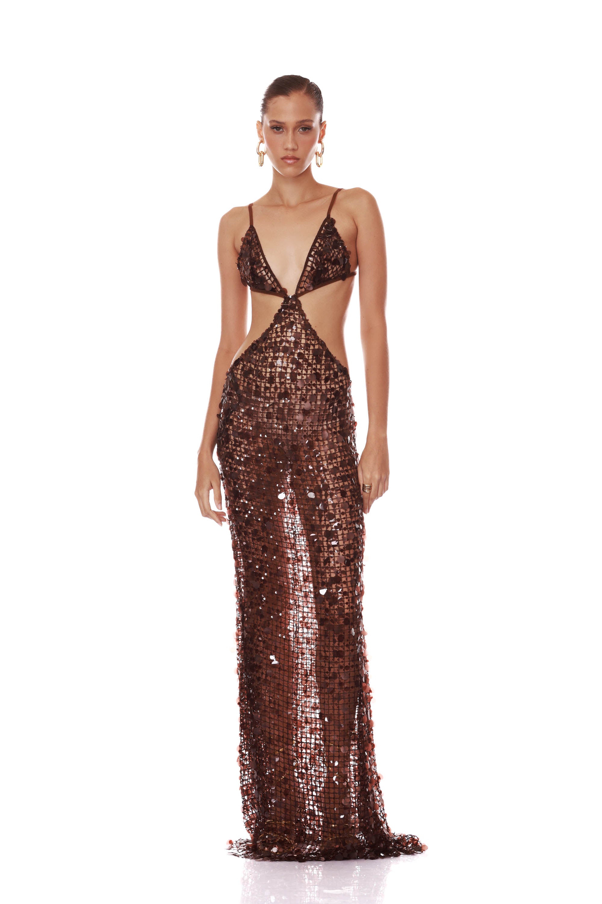 Amani Cutout Sequin Maxi Dress