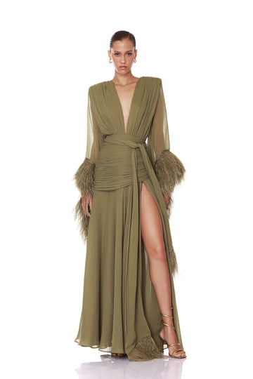 Geisha Sage Maxi Dress – BRONX BANCO