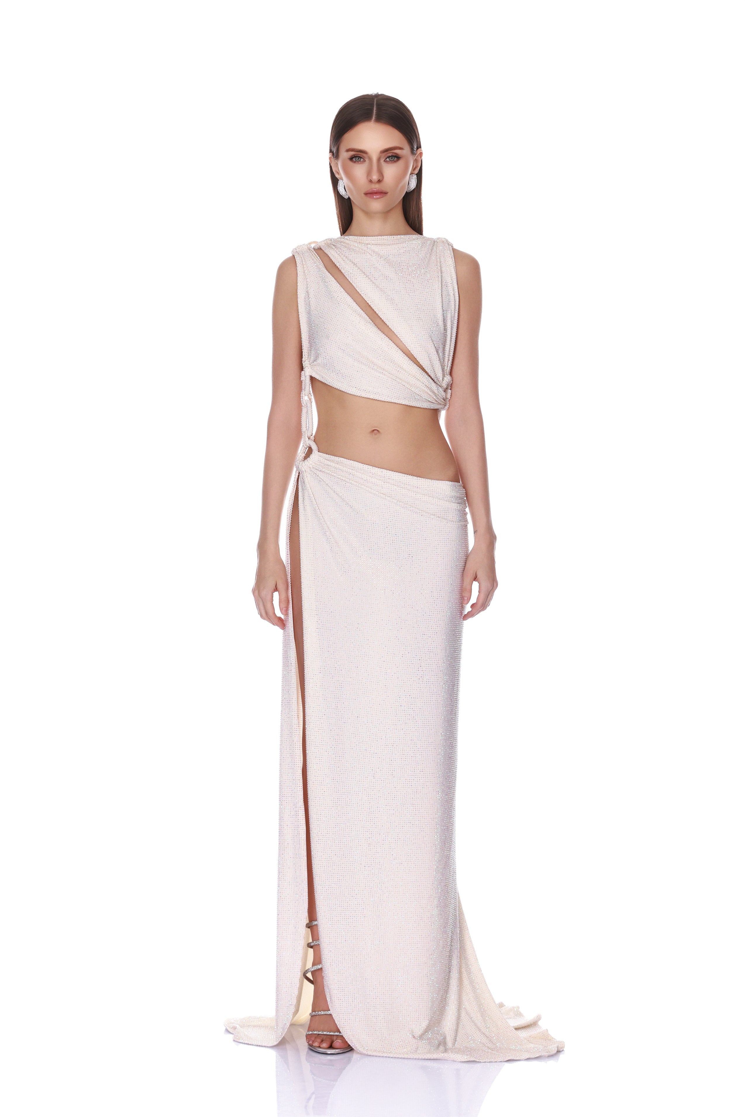 Morocco Sleeveless Cutout Diamond Gown