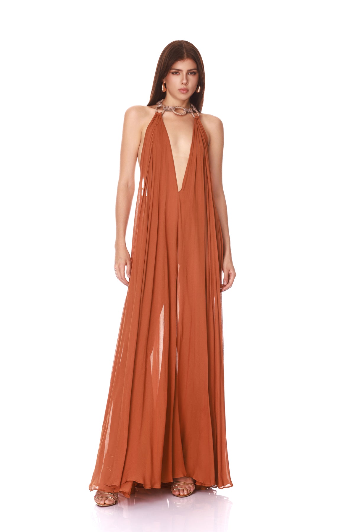 Zuri Halterneck Cutout Gown