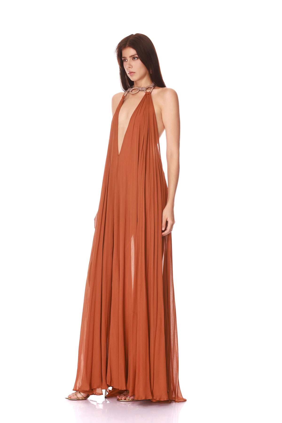 Zuri Halterneck Cutout Gown