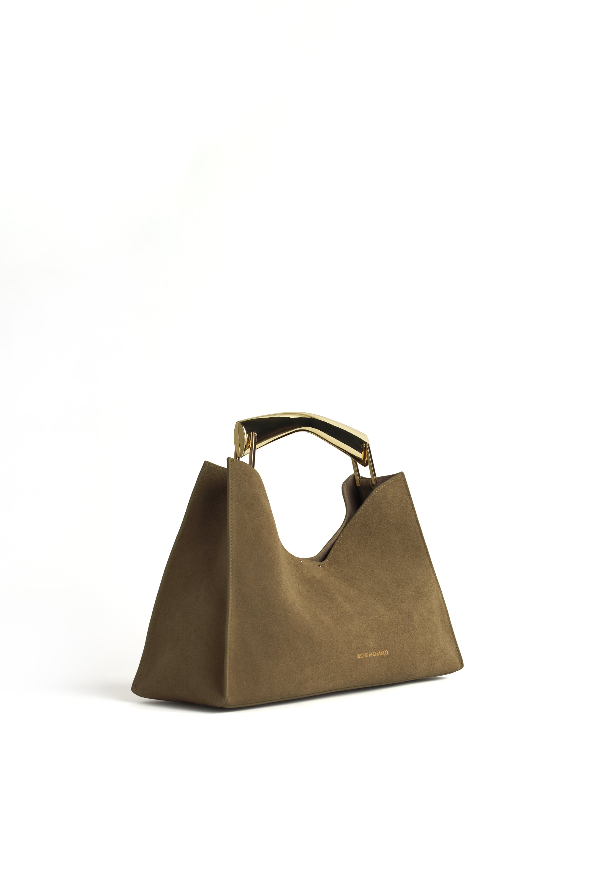 Poline Midi Bag in Khaki Suede