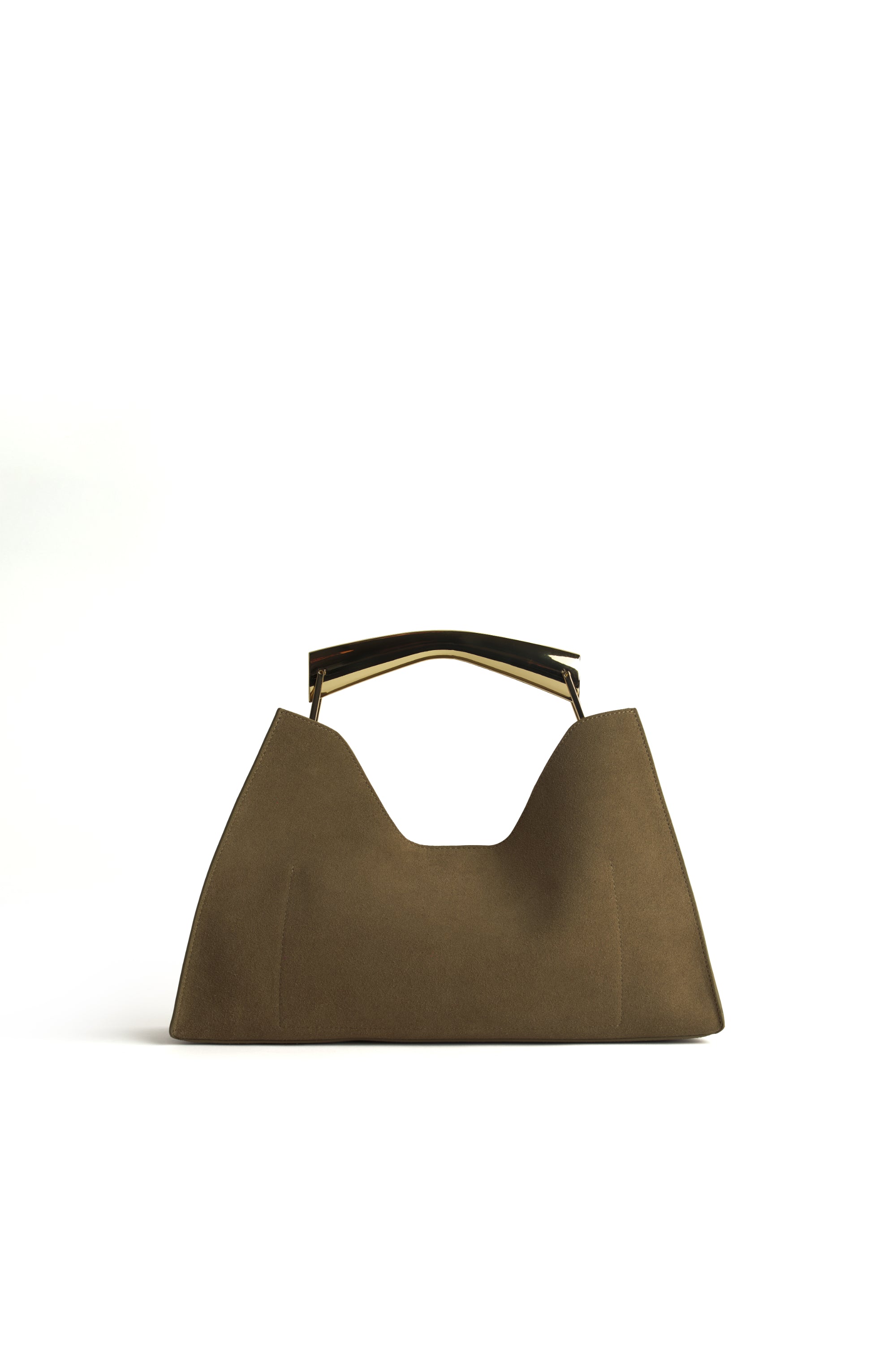 Poline Midi Bag in Khaki Suede