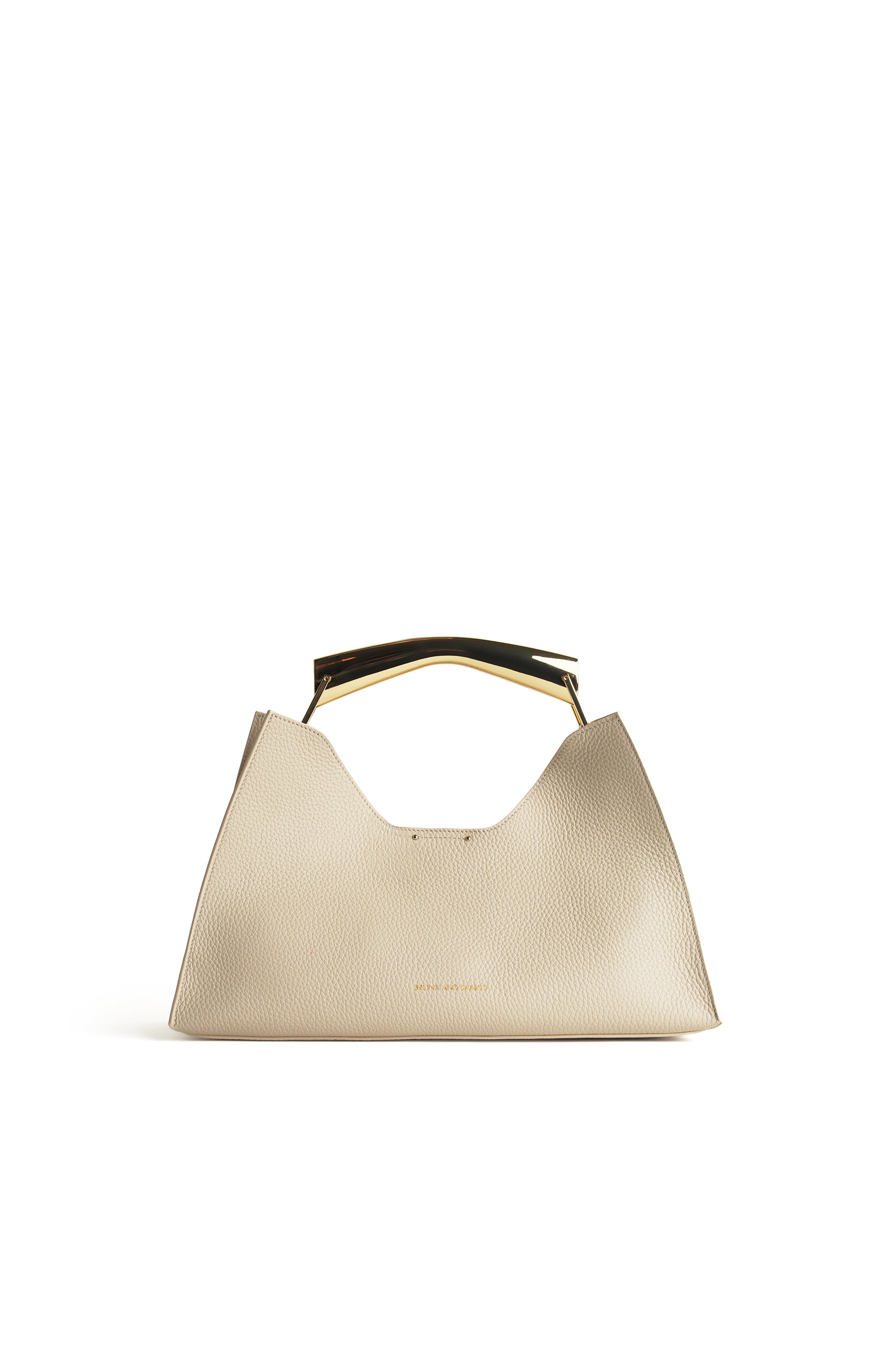 Poline Midi Bag in Blanc Pebbled Leather