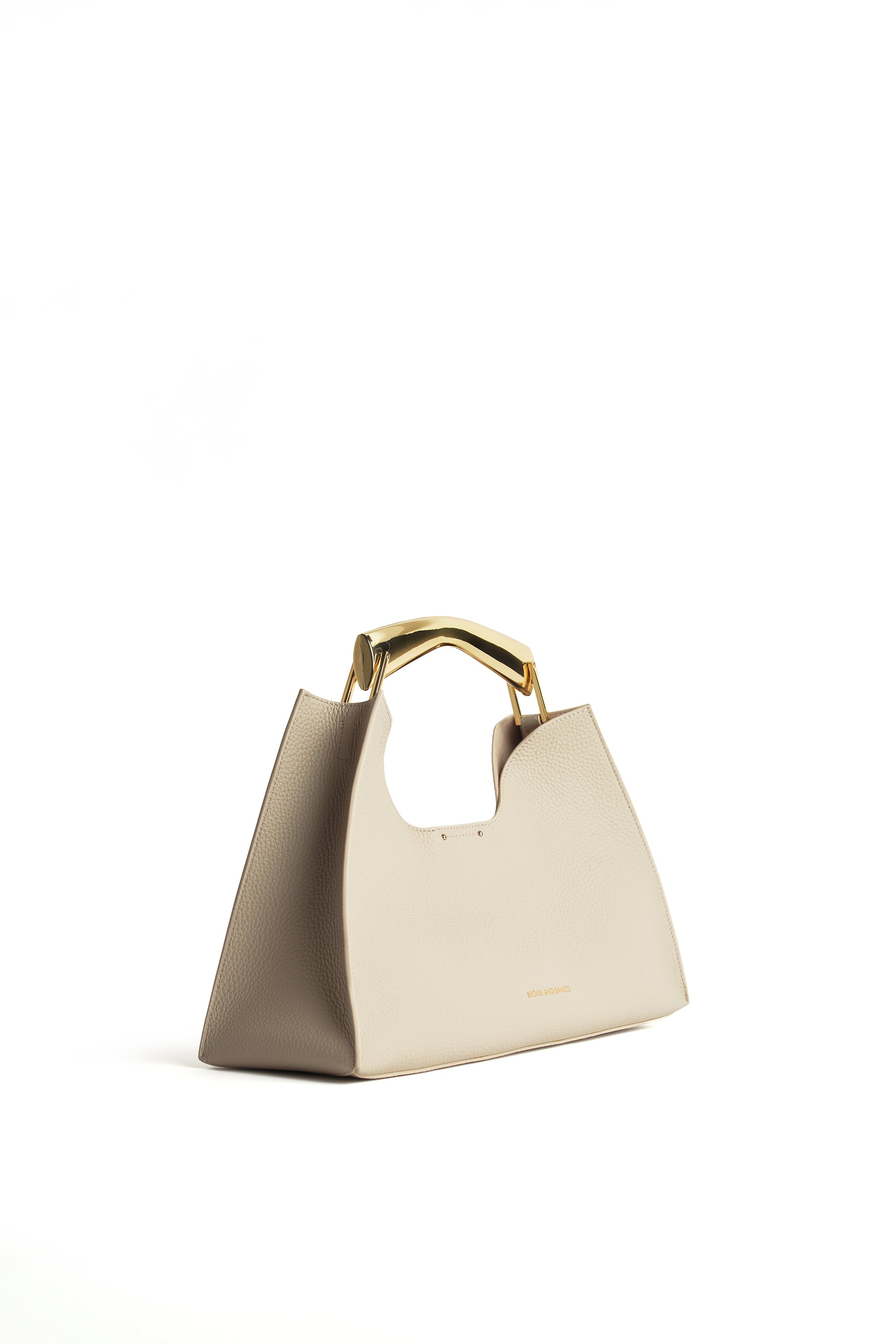 Poline Midi Bag in Blanc Pebbled Leather