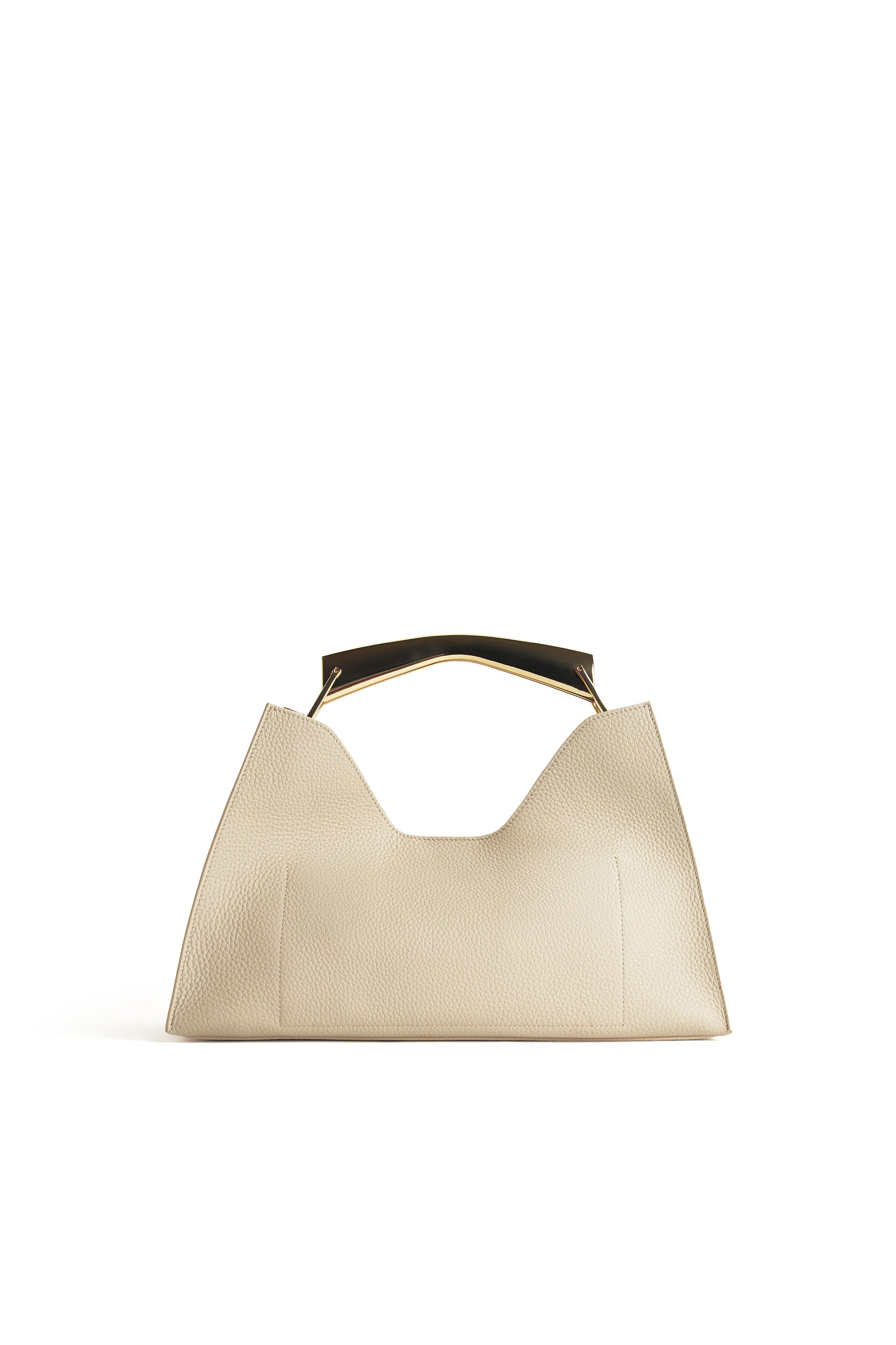 Poline Midi Bag in Blanc Pebbled Leather