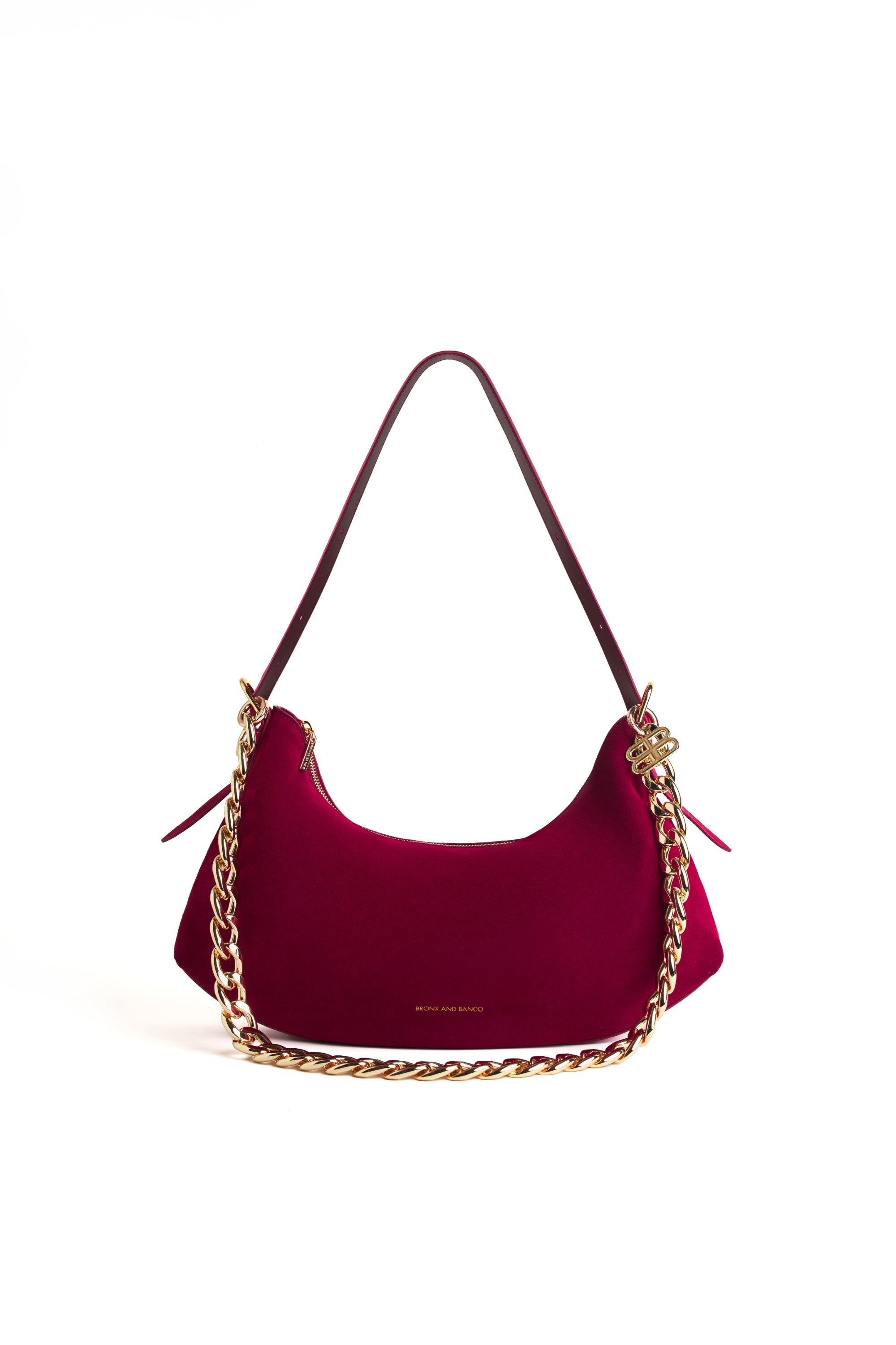 Iman Shoulder Bag in Maroon Suede