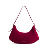 Iman Shoulder Bag in Maroon Suede