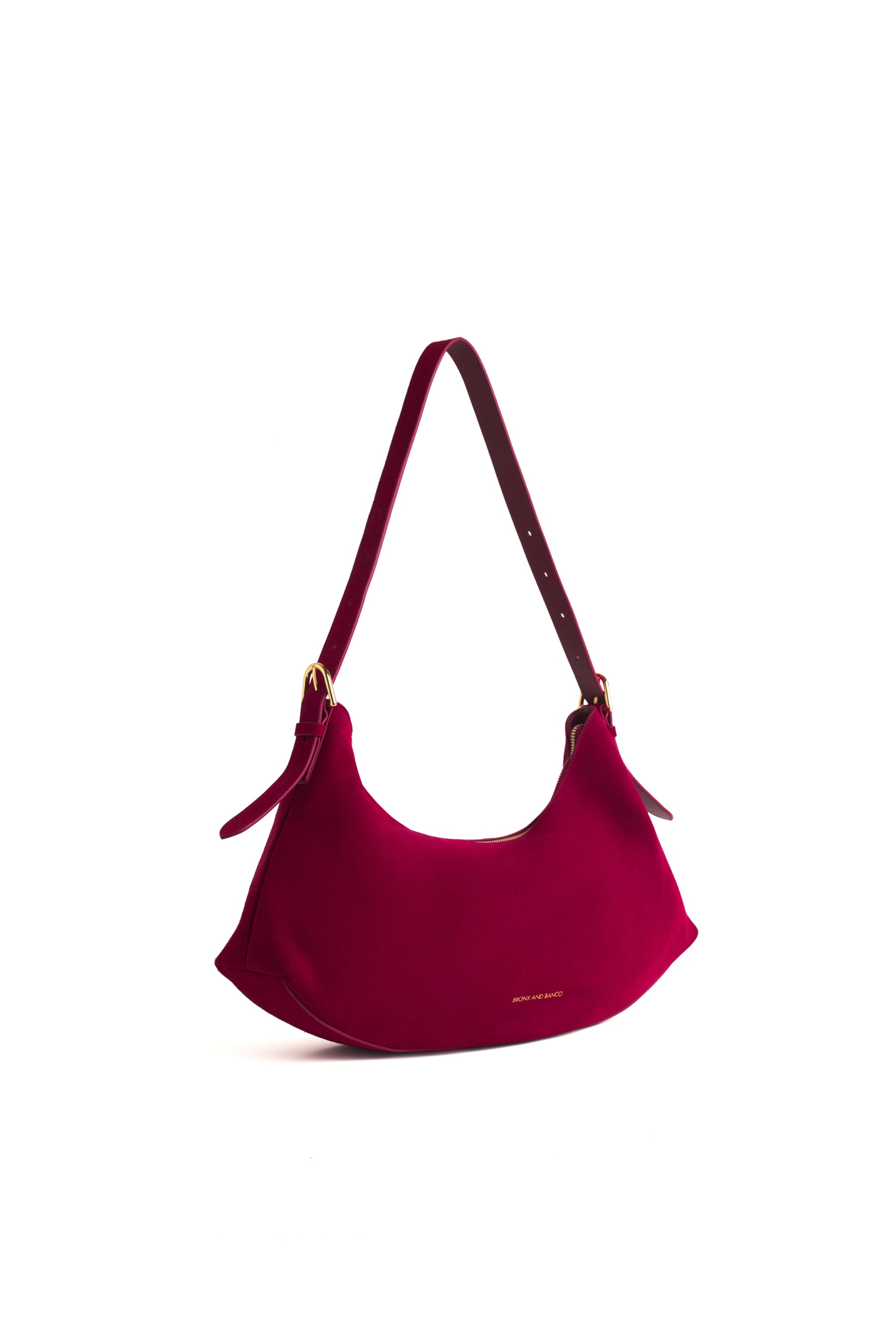 Iman Shoulder Bag in Maroon Suede