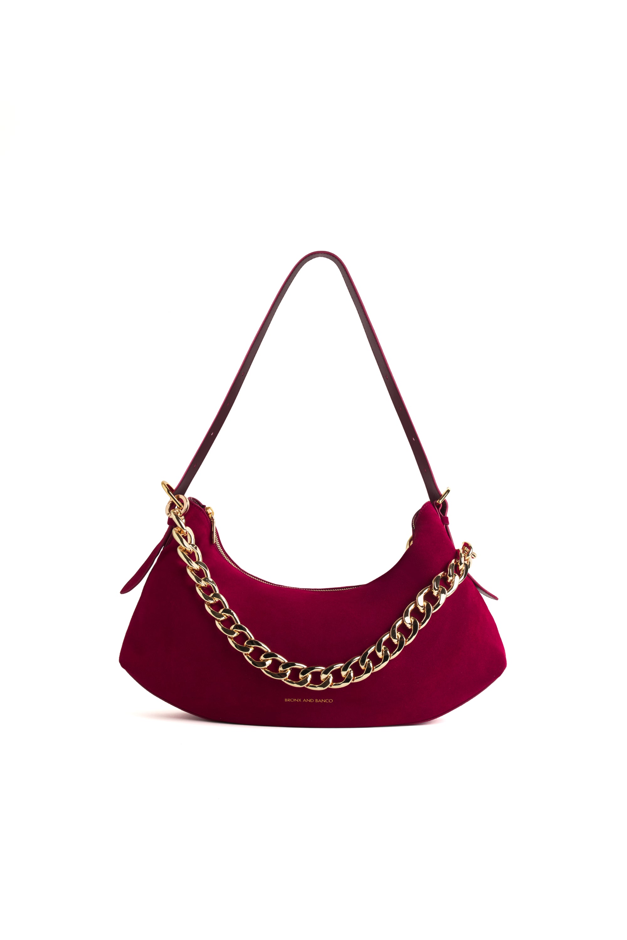 Iman Shoulder Bag in Maroon Suede