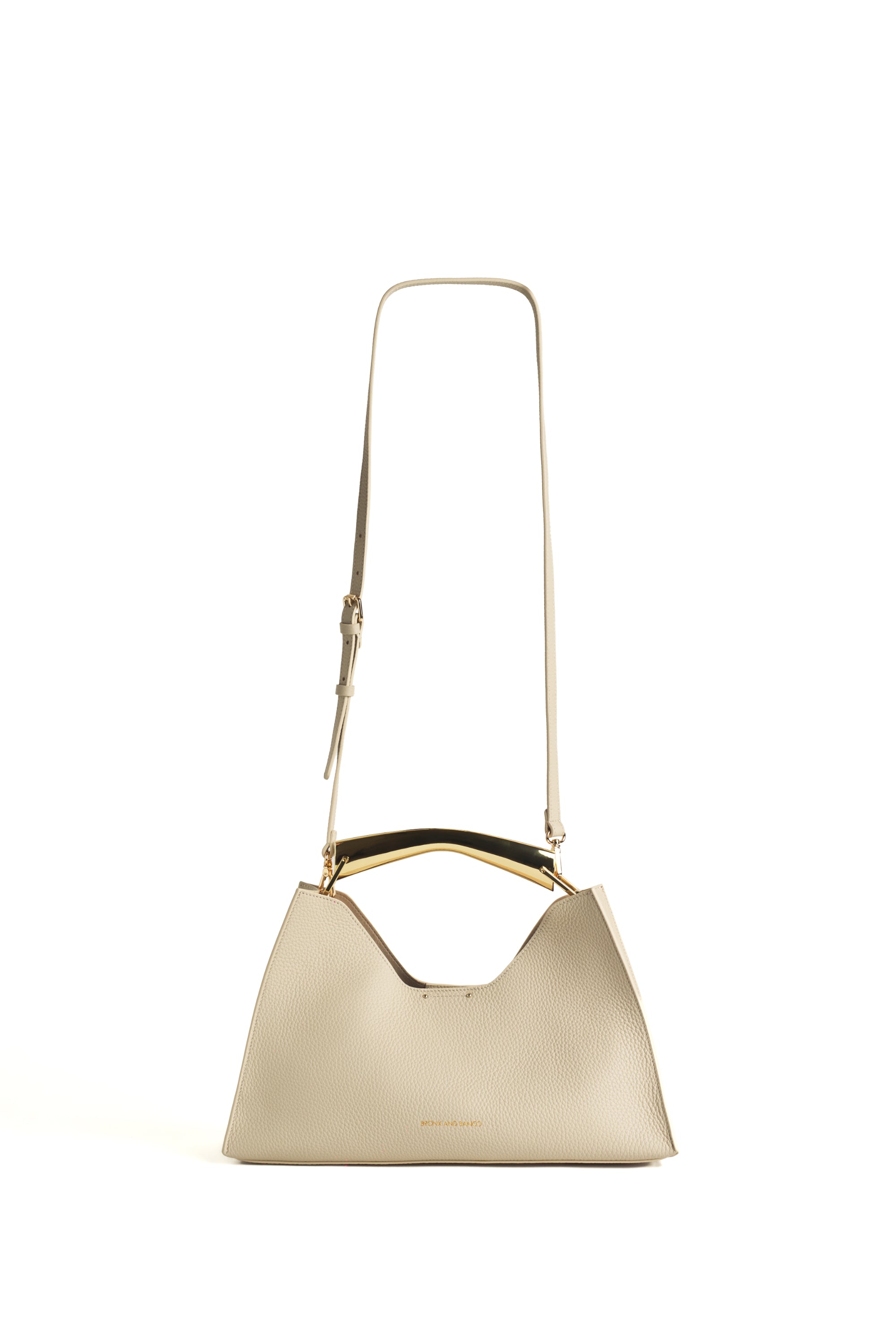 Poline Midi Bag in Blanc Pebbled Leather