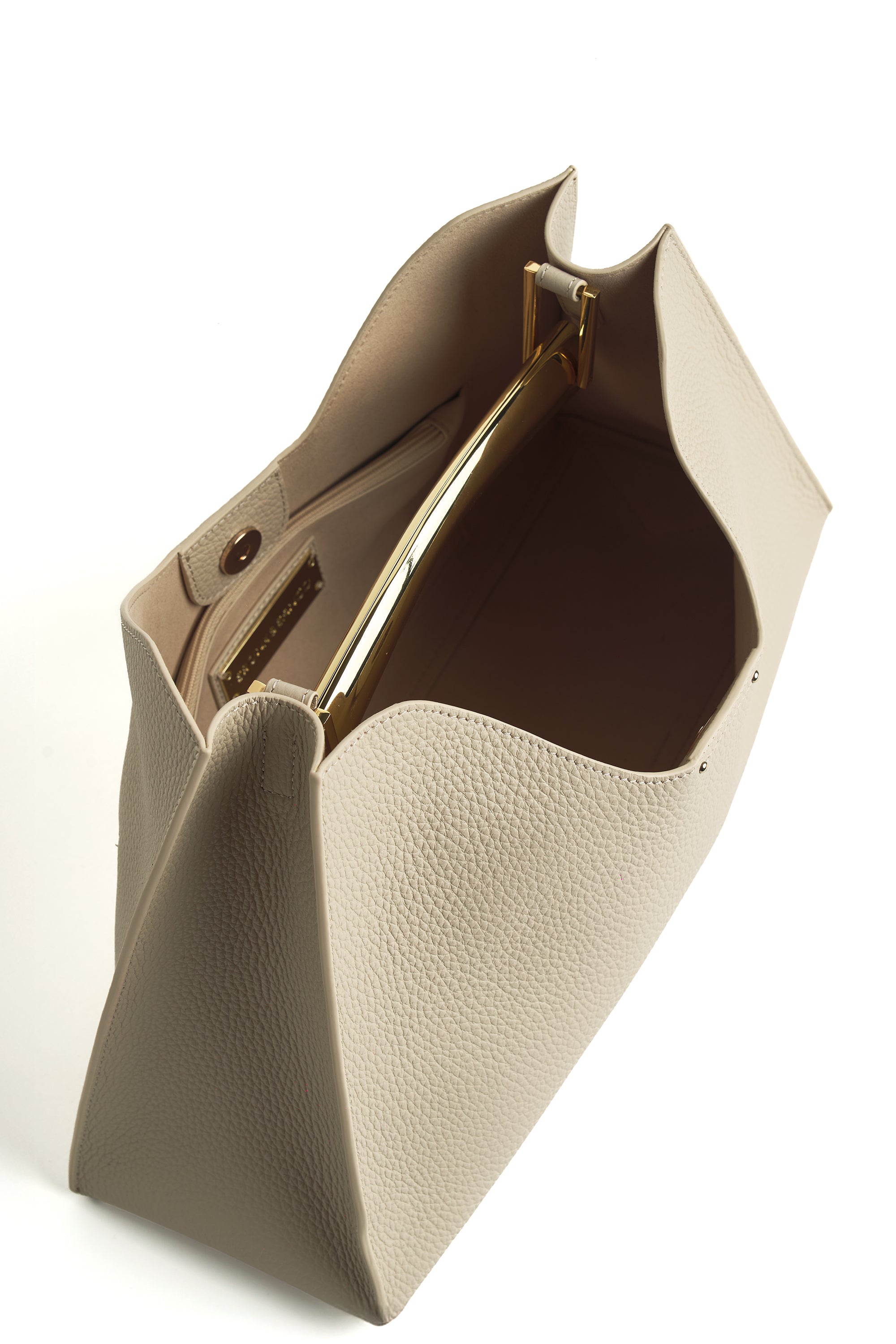 Poline Midi Bag in Blanc Pebbled Leather