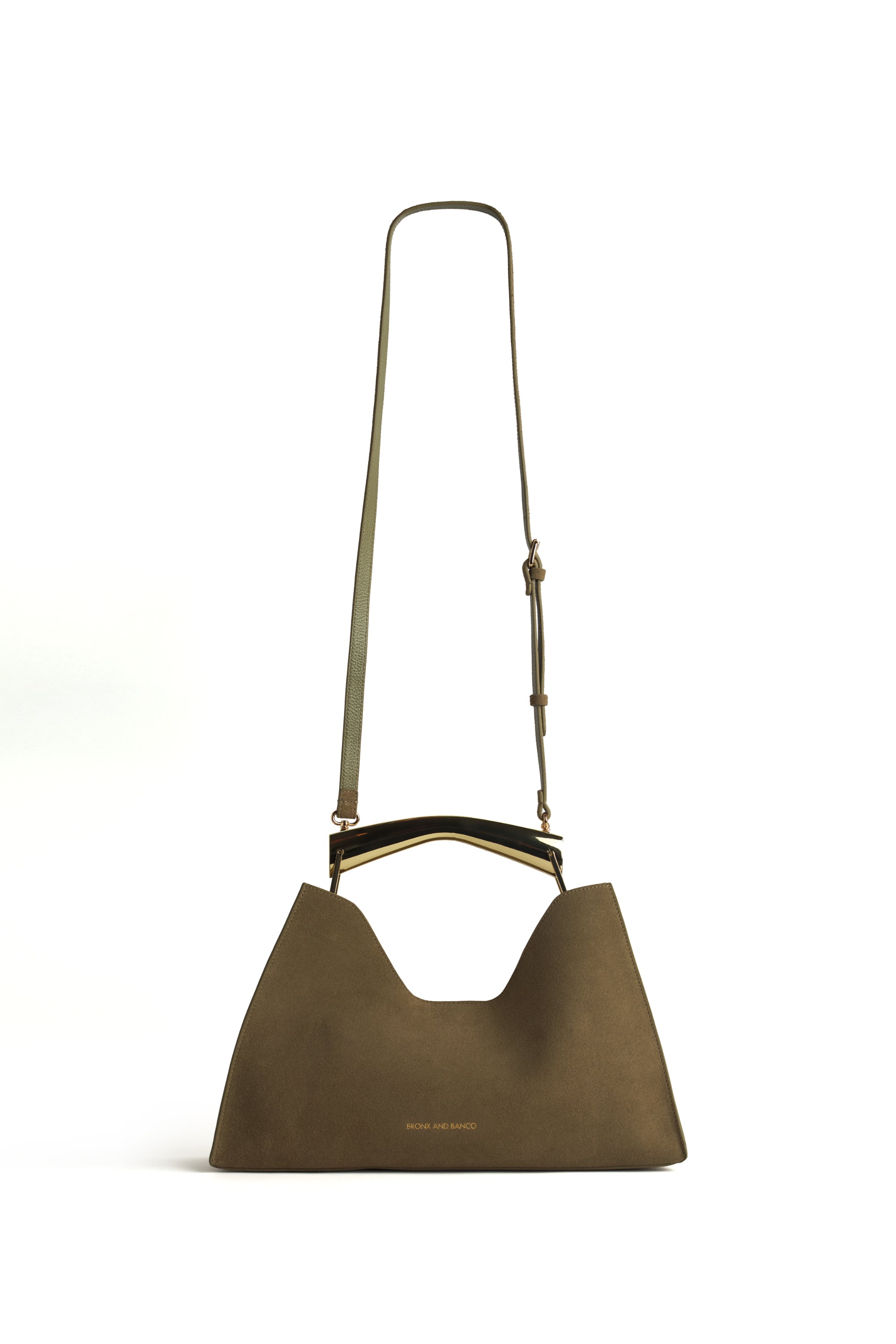Poline Midi Bag in Khaki Suede