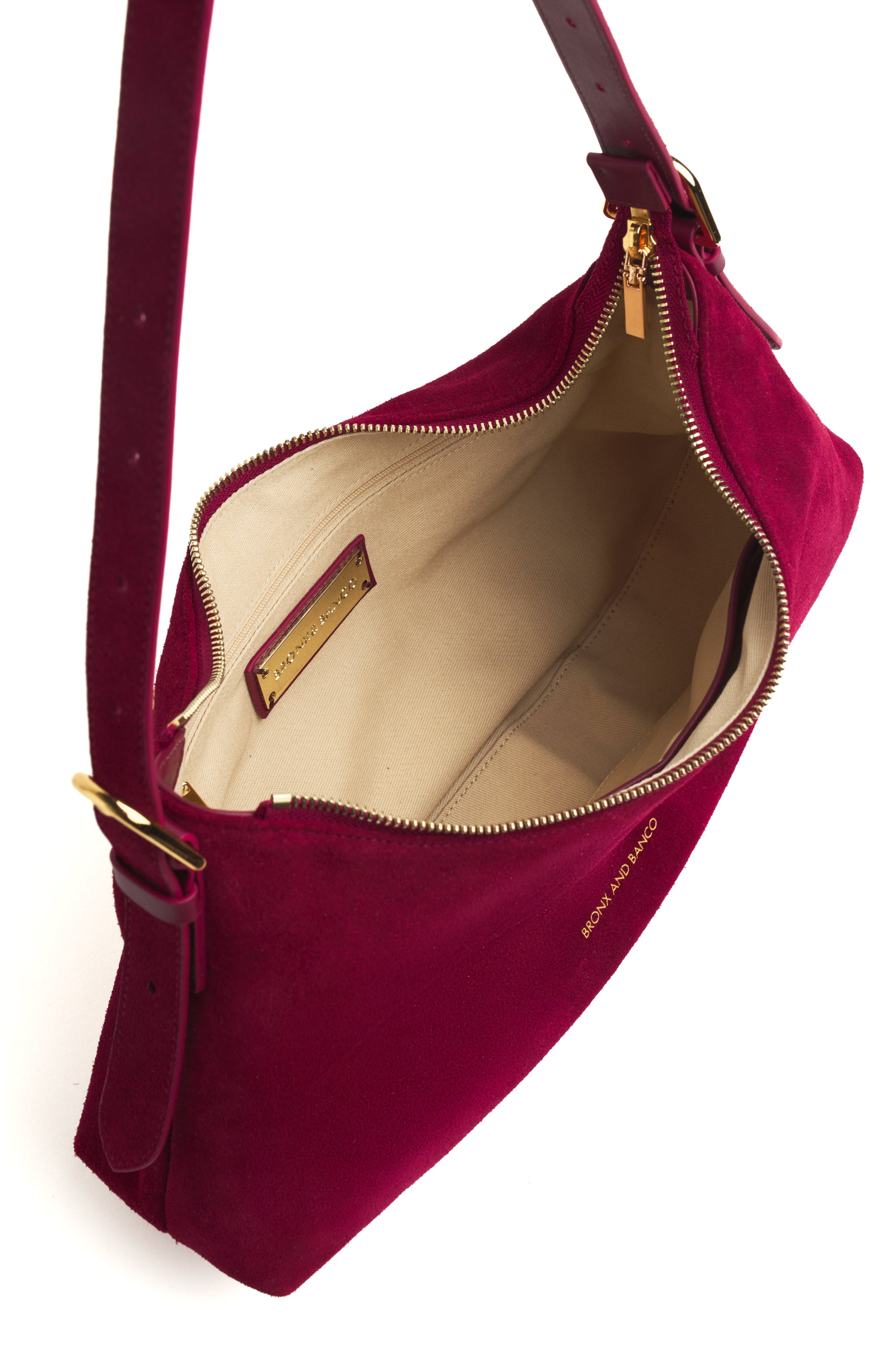 Iman Shoulder Bag in Maroon Suede
