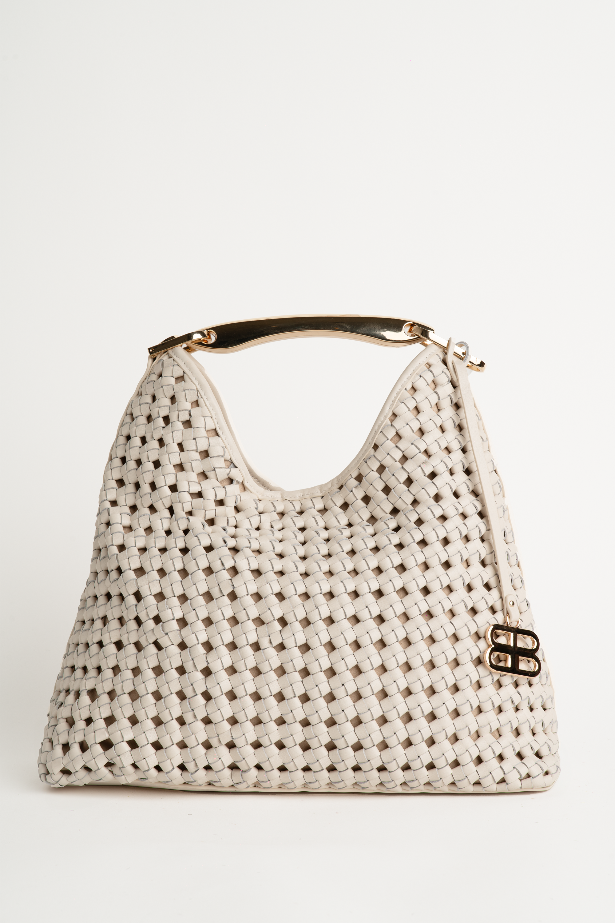 Sofia Woven Mini Bag in White Leather