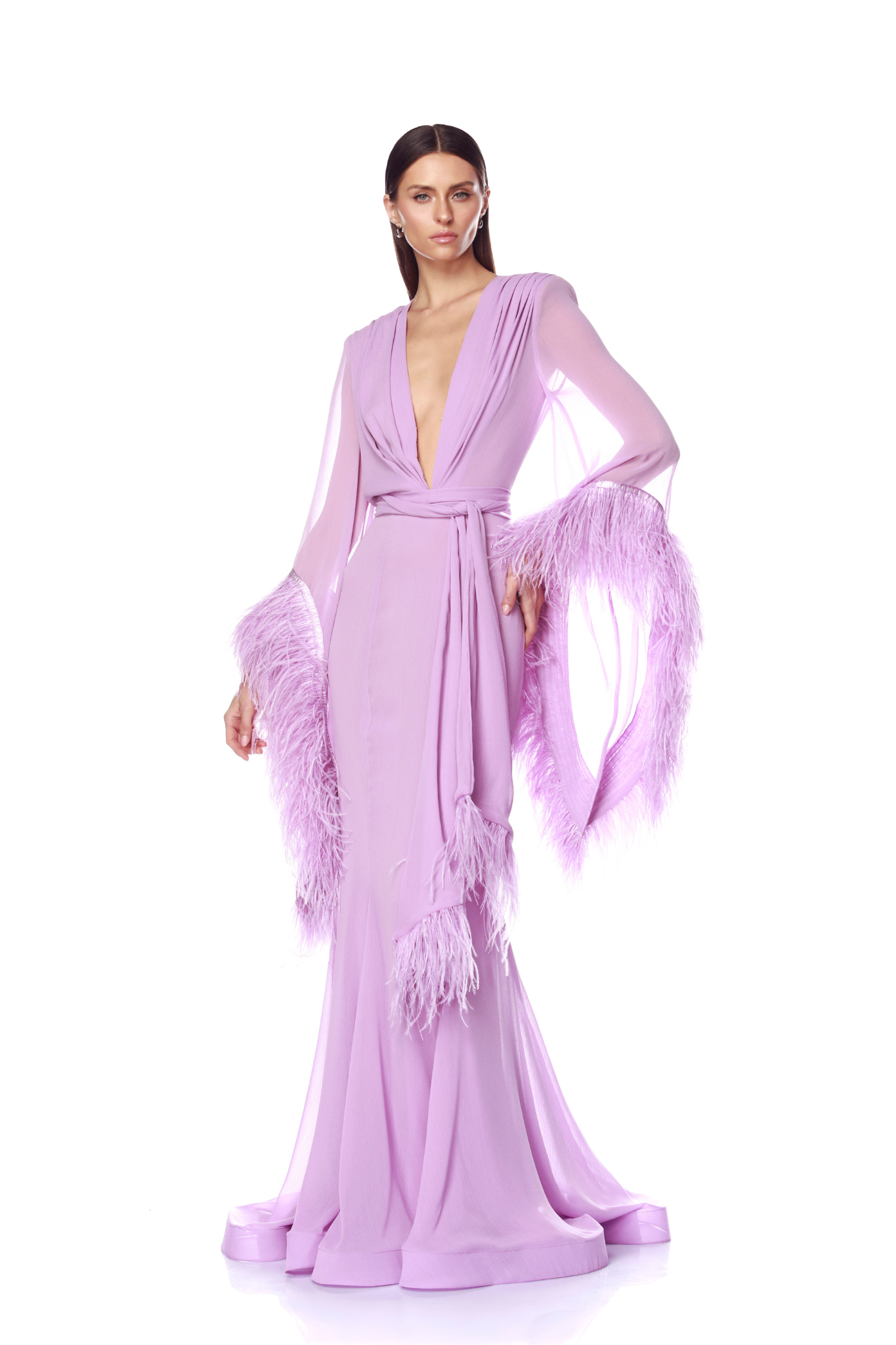 Geisha V-Neck Lilac Gown
