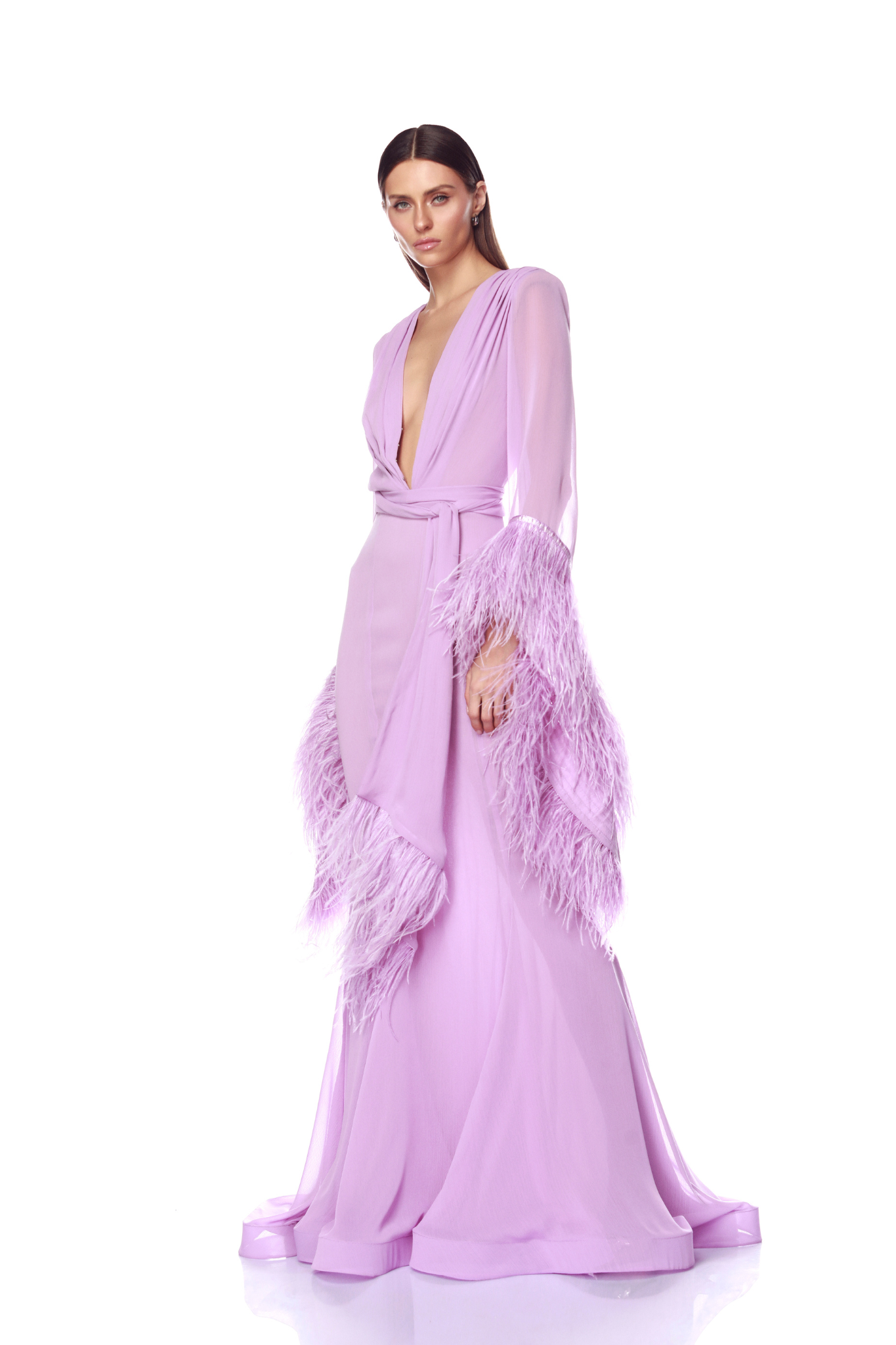 Geisha V-Neck Lilac Gown