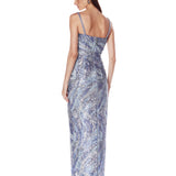 Dahlia Blue Maxi Dress with Straps