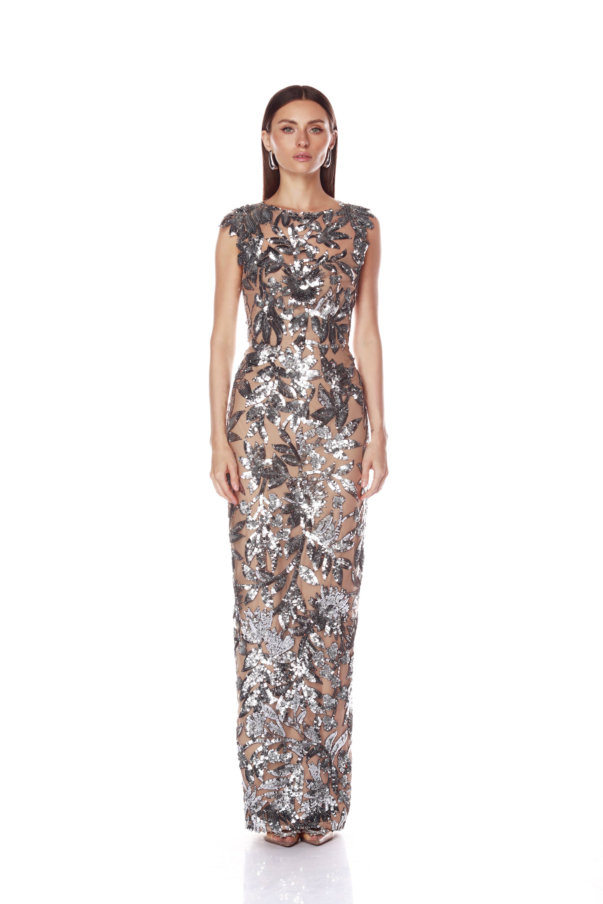 Violet Dark Silver Maxi Dress