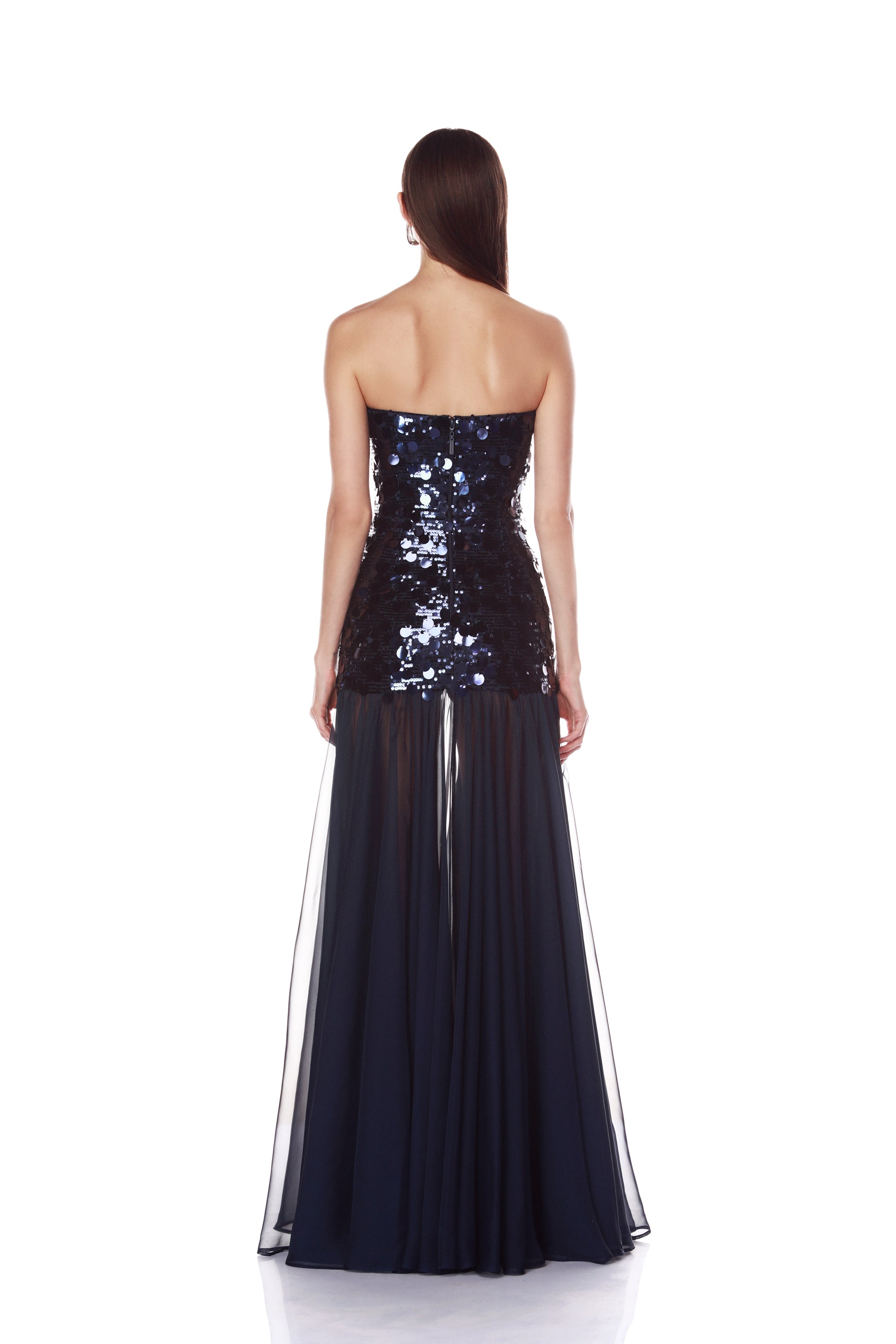 Marni Navy Strapless Maxi Dress