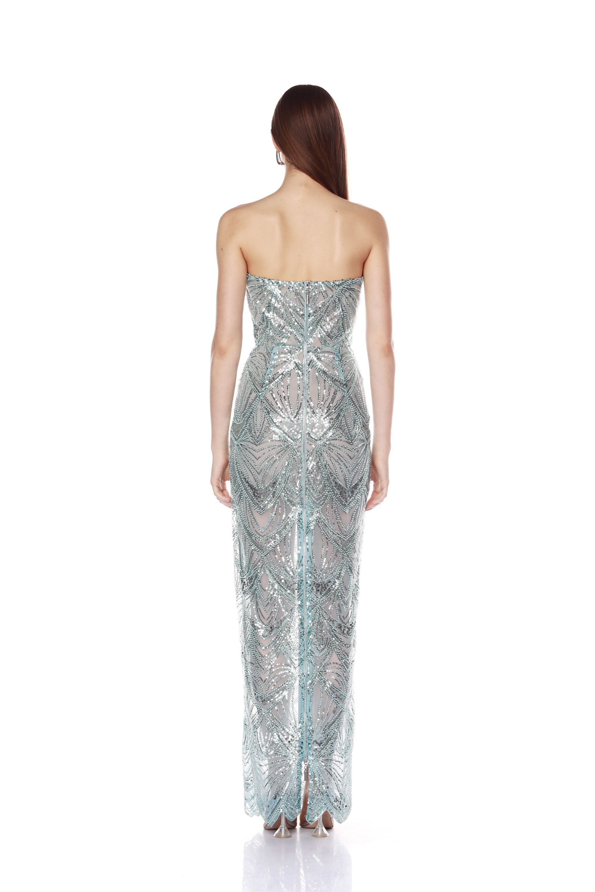 bronx and banco sequin dress Allegra Silver Maxi This item runs small Bronx and Banco Strapless Stretch