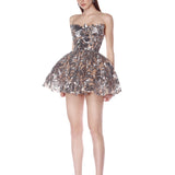 Chloe Silver Strapless Mini Dress