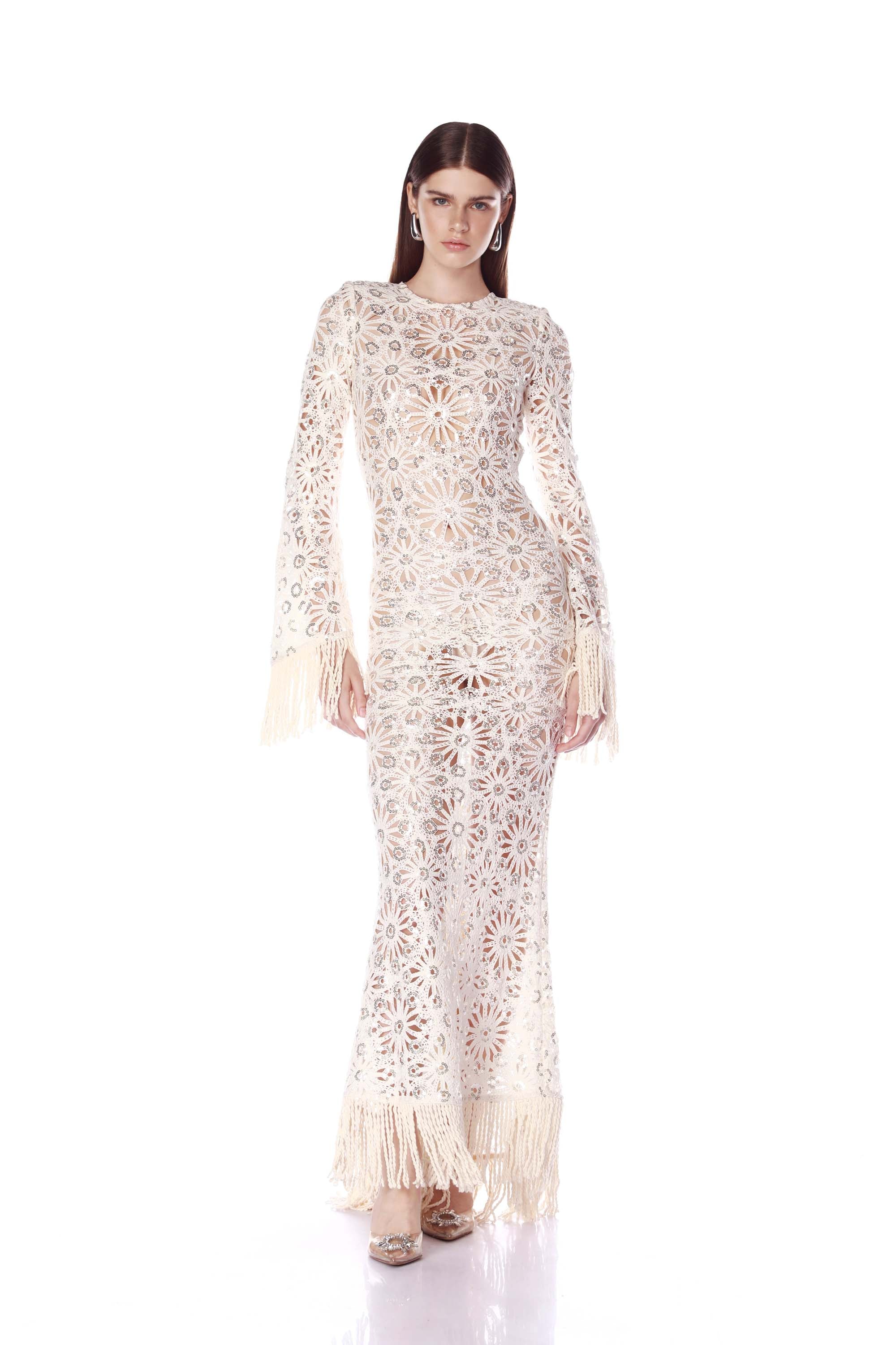 Mia Crochet Long Sleeve Maxi Dress