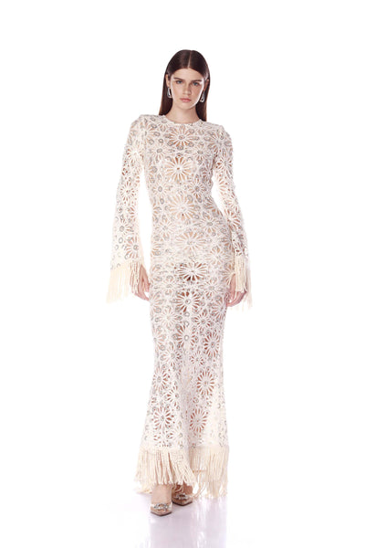 Mia Crochet Long Sleeve Maxi Dress