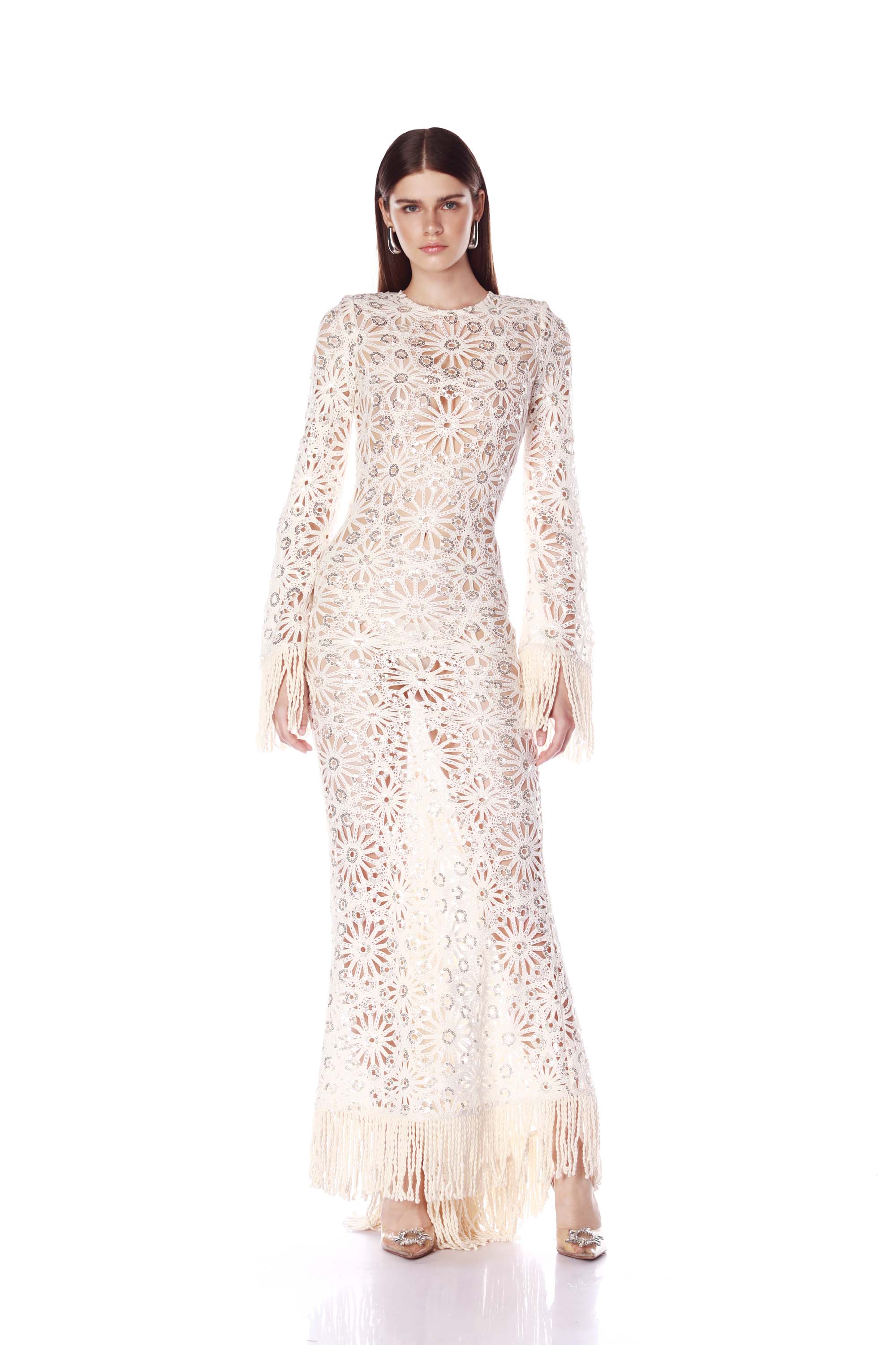 Mia Crochet Long Sleeve Maxi Dress