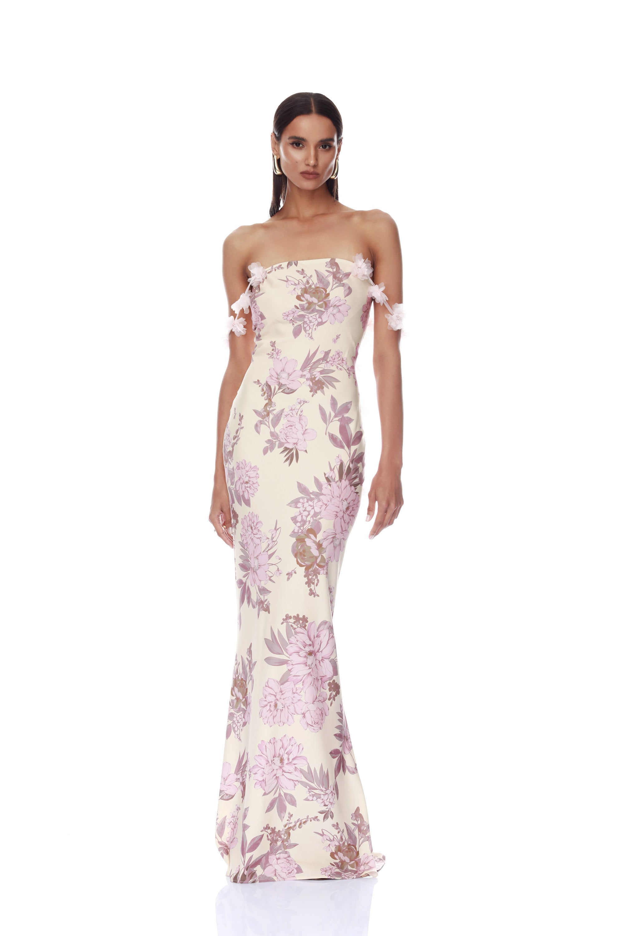 Magnolia Rosie Off the Shoulder Column Gown