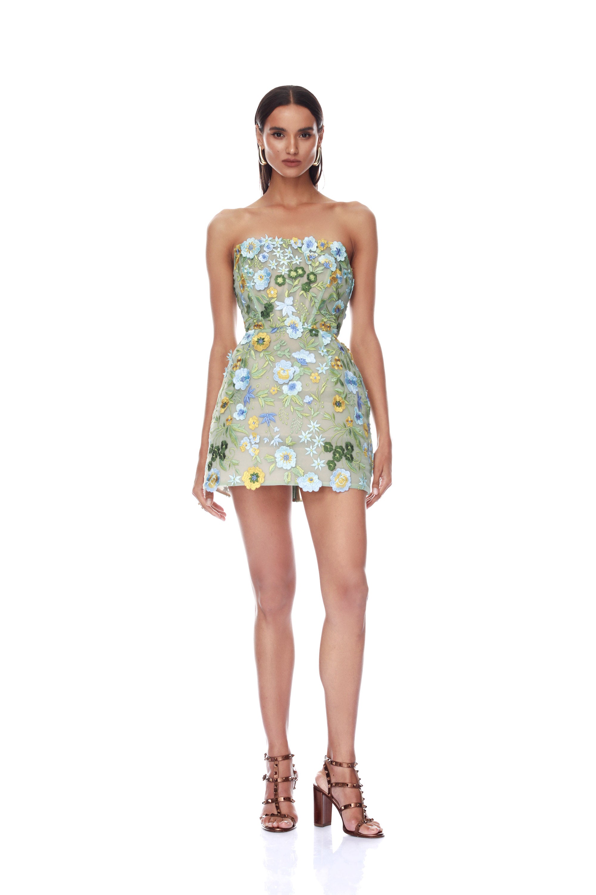 Portofino Floral Jasmine Maraya Strapless Mini Dress
