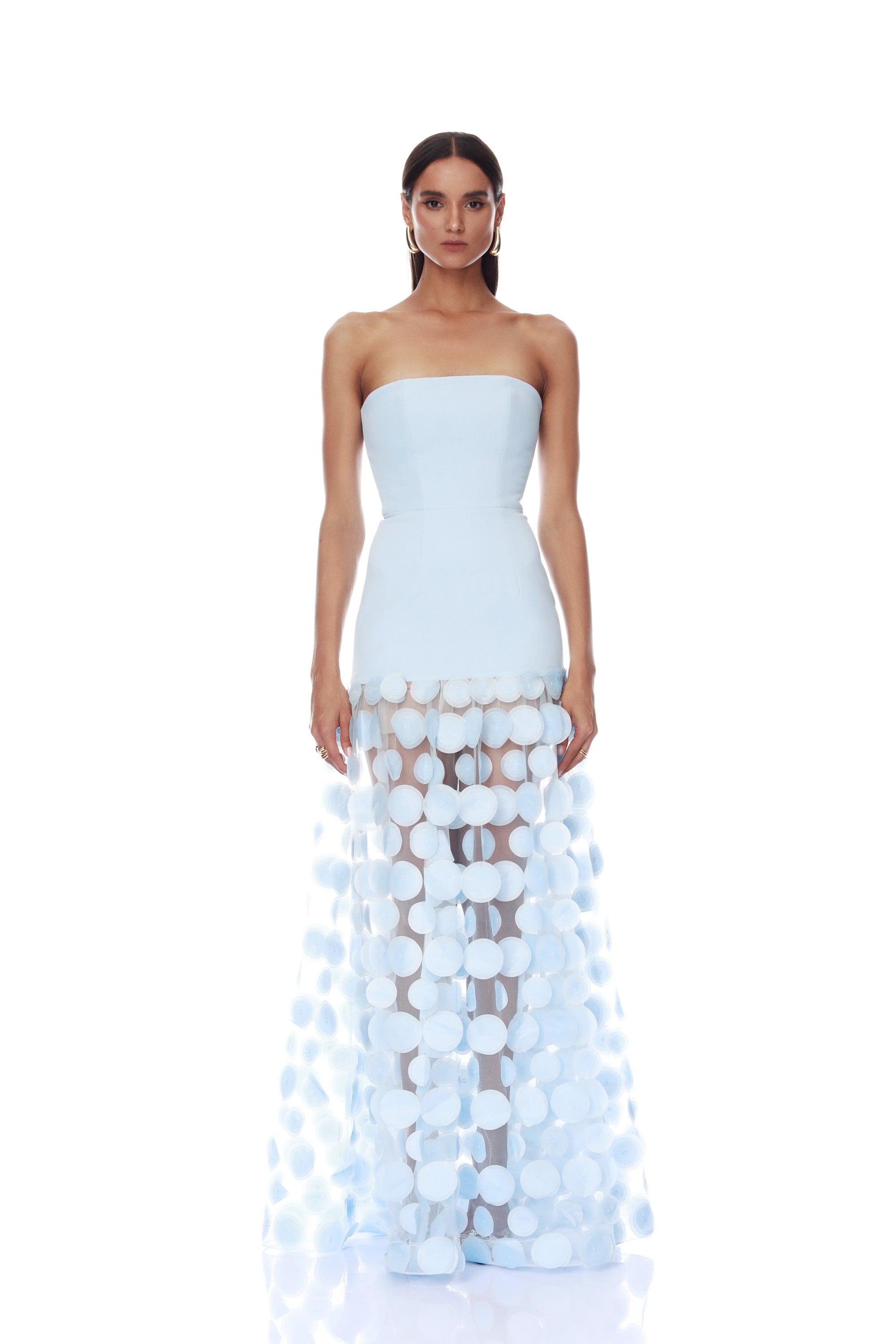 Harper Strapless Powder Blue Gown