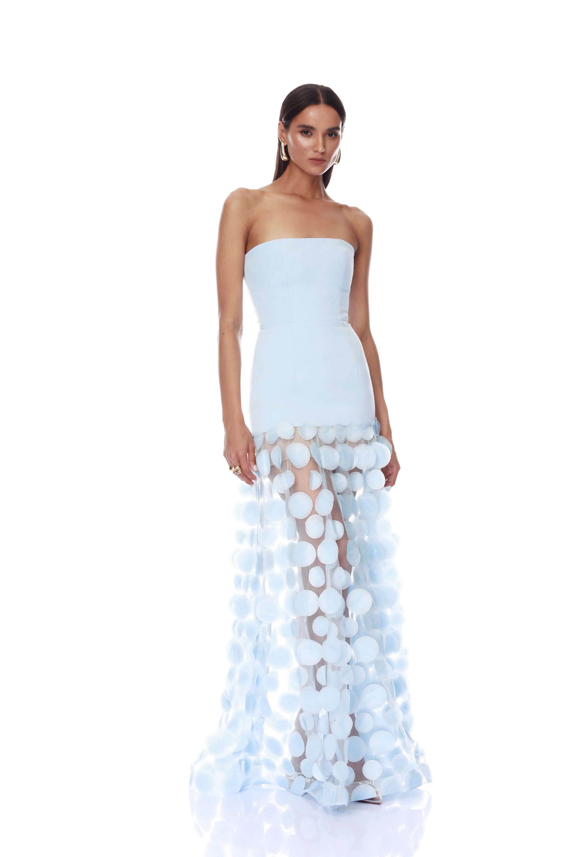 Harper Strapless Powder Blue Gown