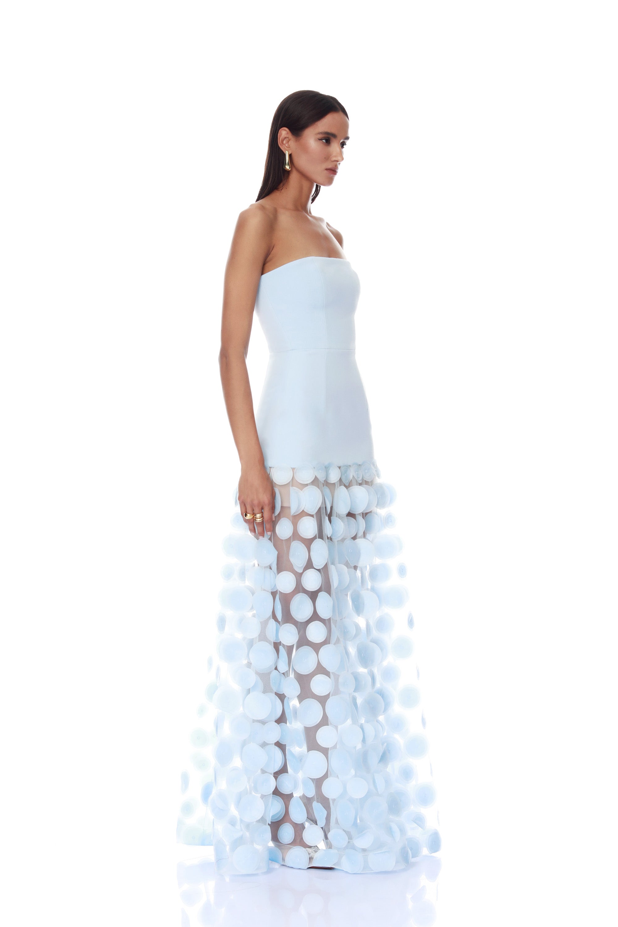 Harper Strapless Powder Blue Gown